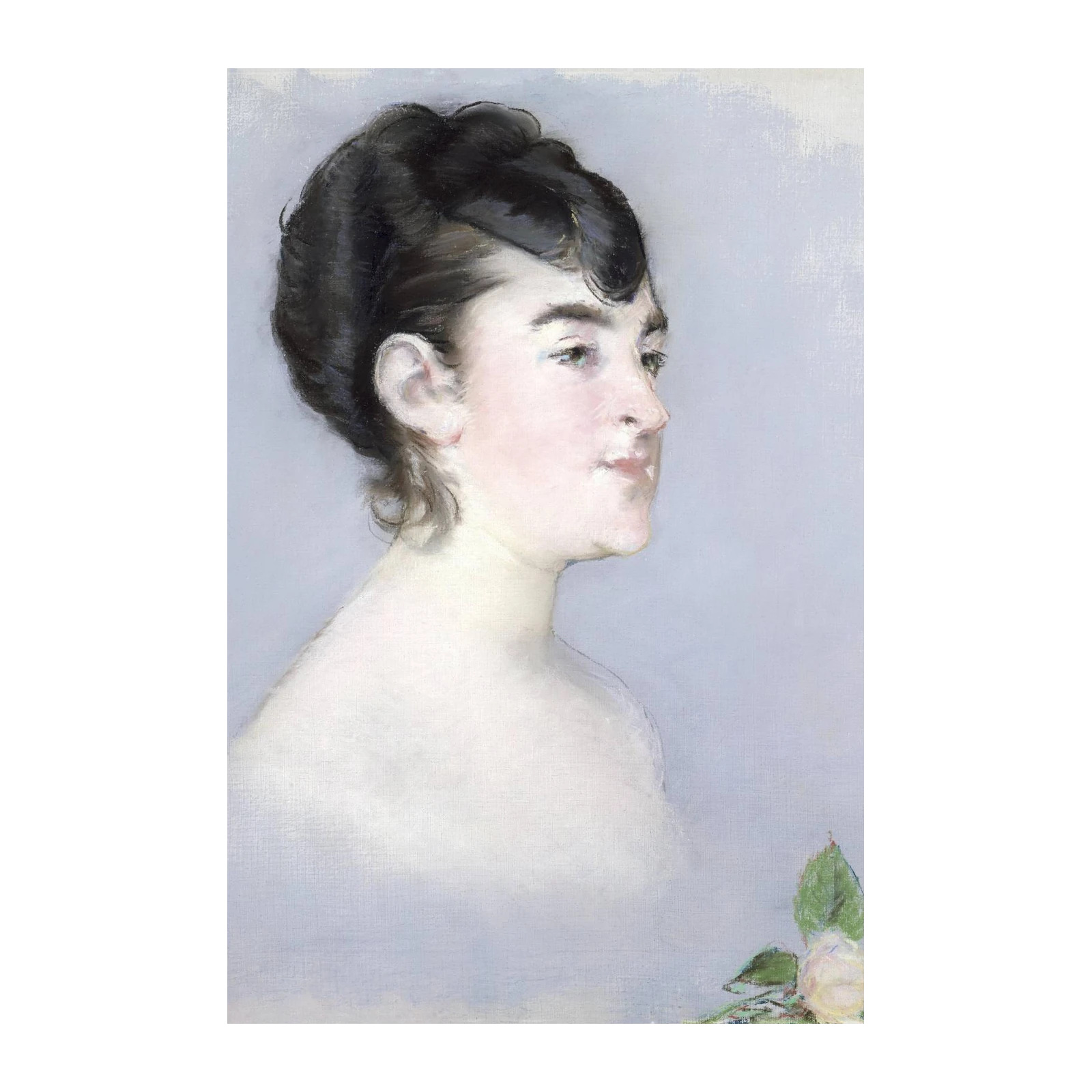 Elegant Portrait with Rose Wall Art