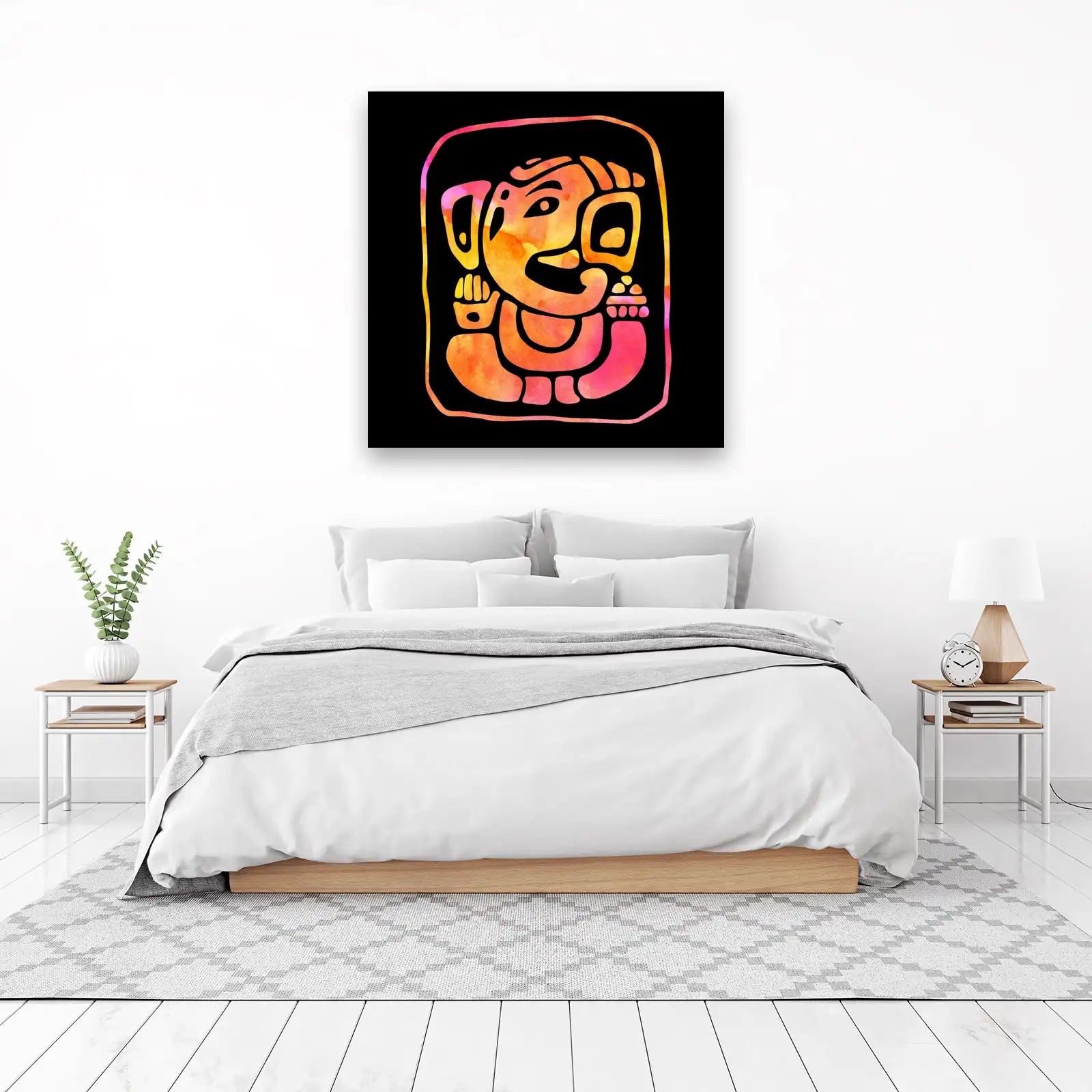 Vibrant Ganesha Watercolor Splash Wall Art