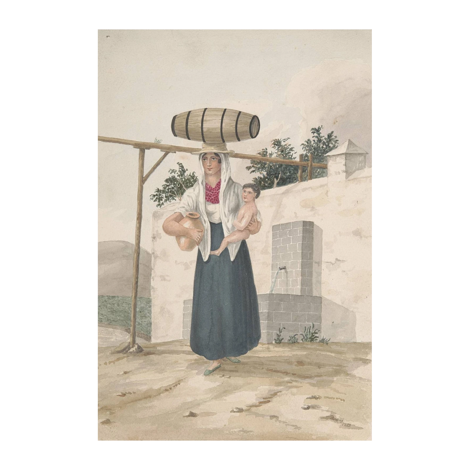 Vintage Mother & Child Scene Wall Art