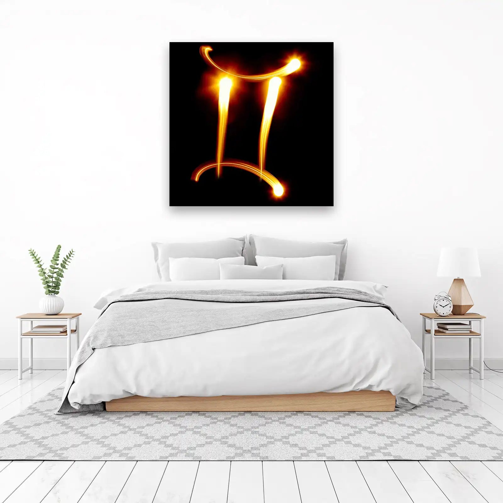 Gemini Zodiac Light Painting Wall Art