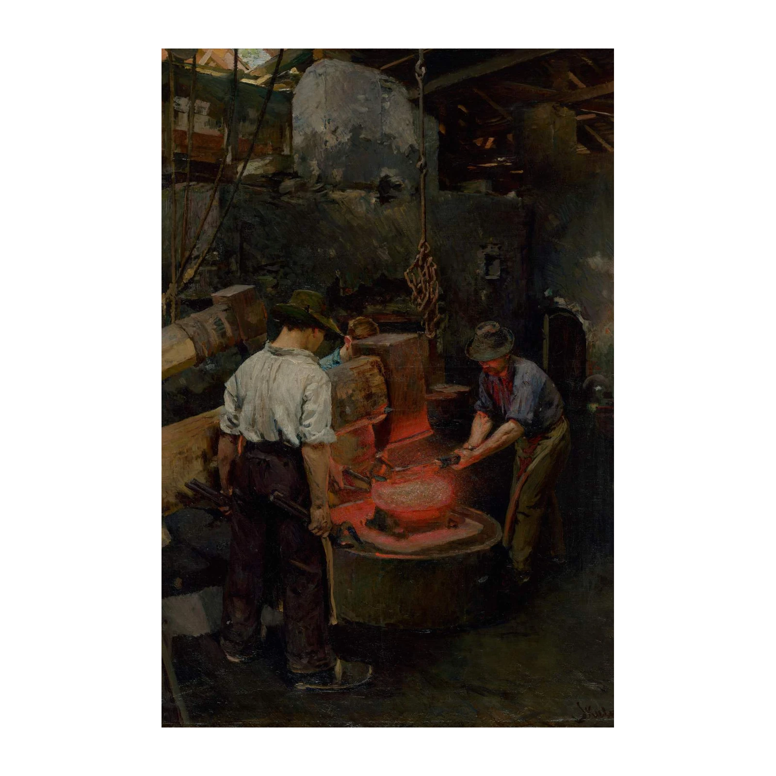 Vintage Blacksmith Forge Scene Wall Art