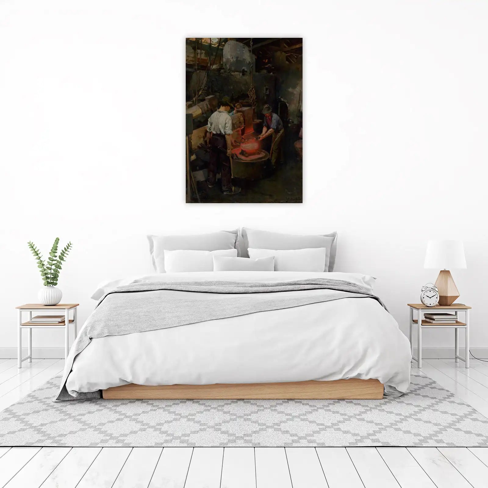 Vintage Blacksmith Forge Scene Wall Art