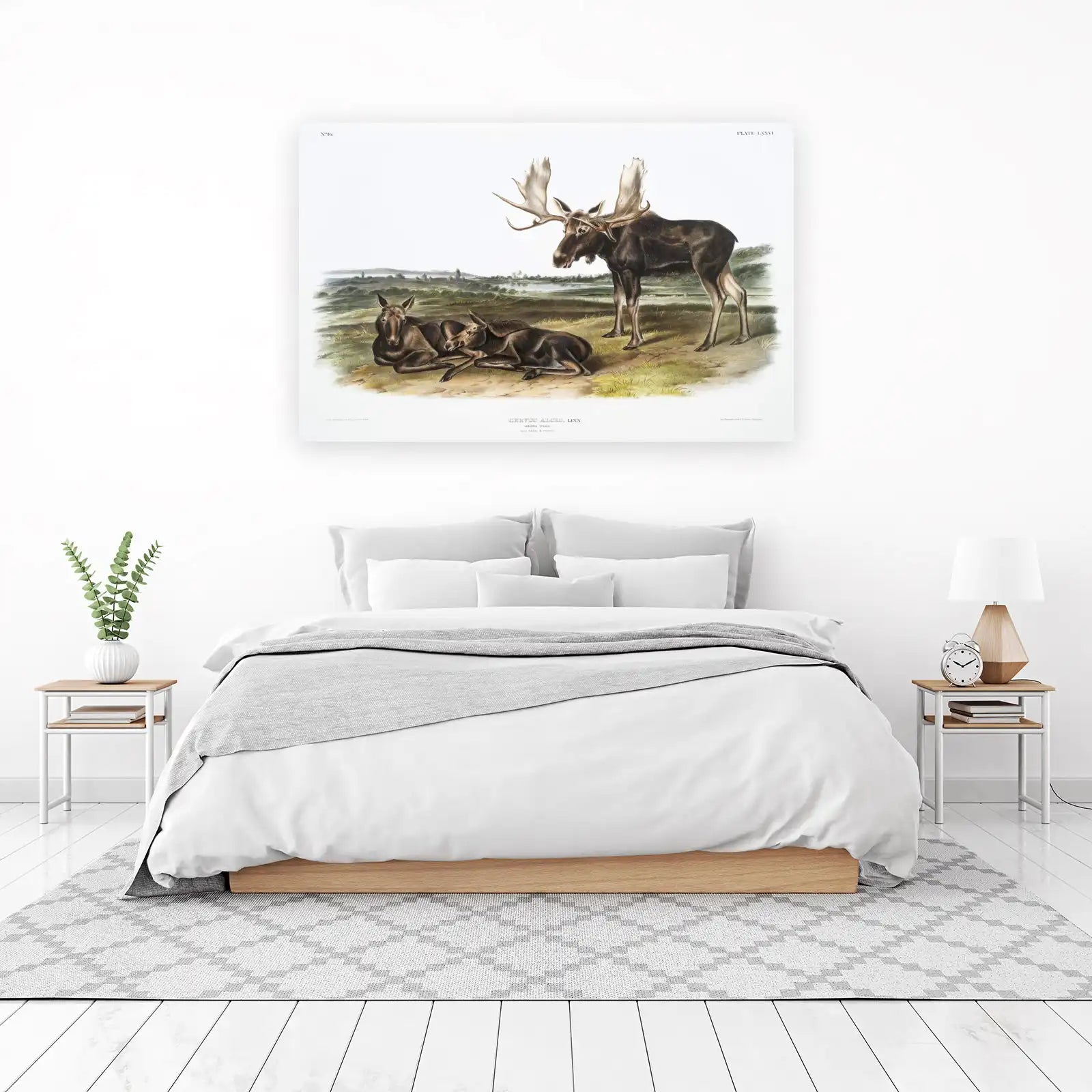 Majestic Moose Family Vintage Nature Wall Art