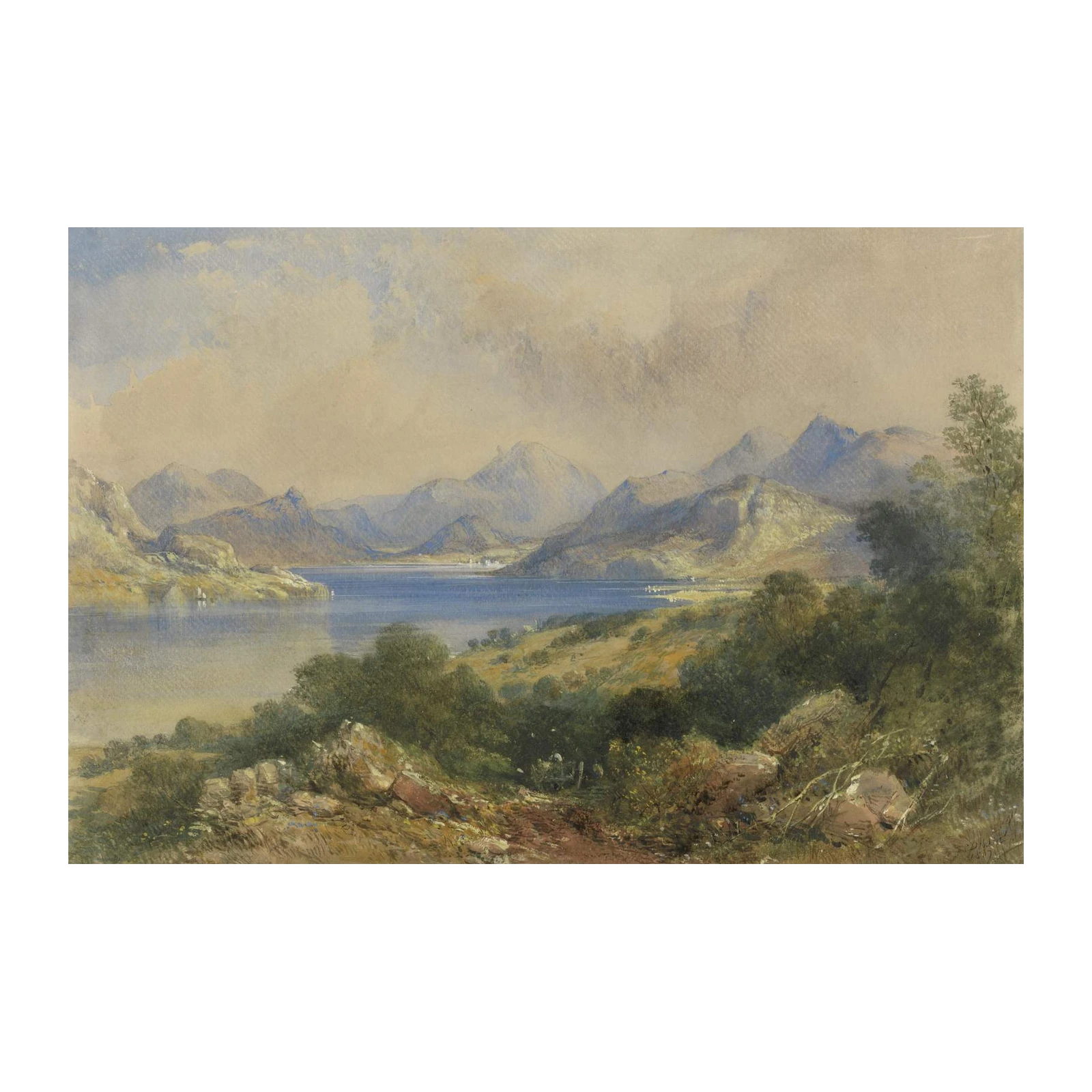 Serene Lake Mountain Landscape Wall Art