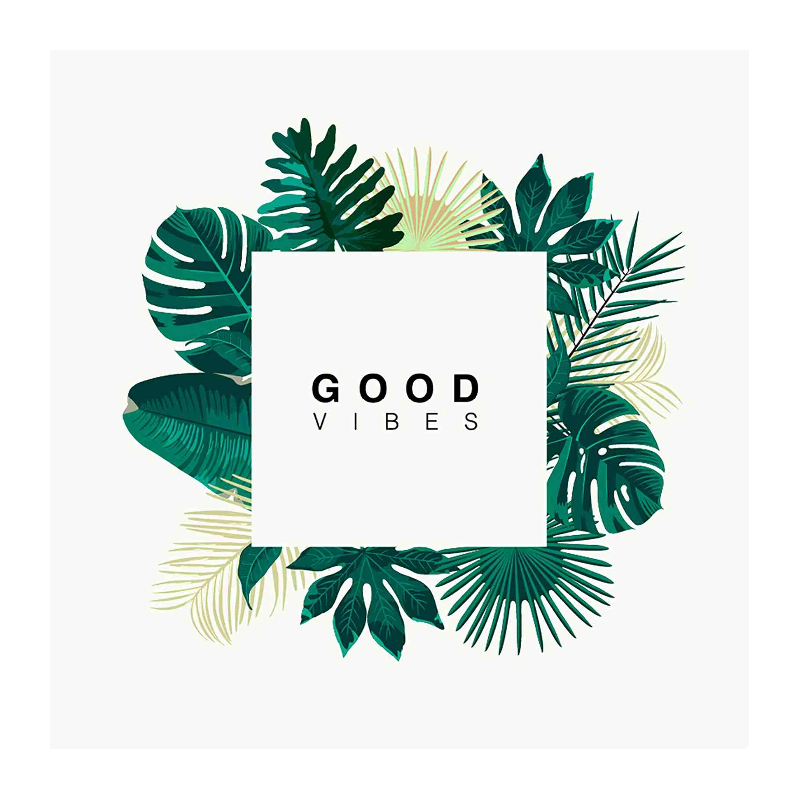 Tropical "Good Vibes" Leaf Art Wall Art