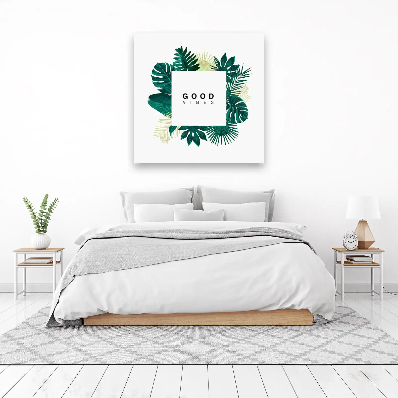 Tropical "Good Vibes" Leaf Art Wall Art