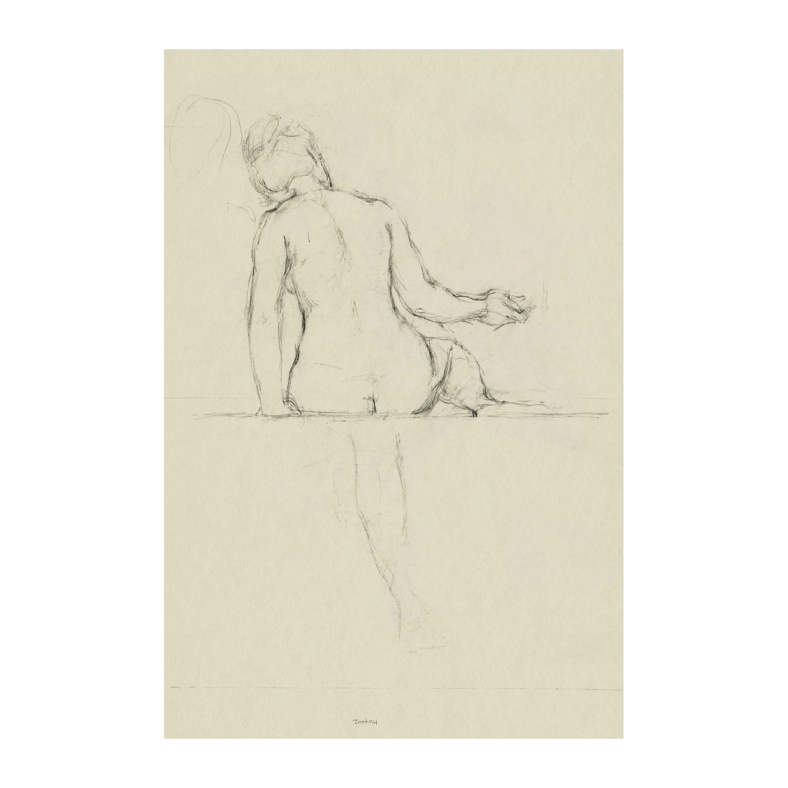 Elegant Nude Figure Sketch Wall Art