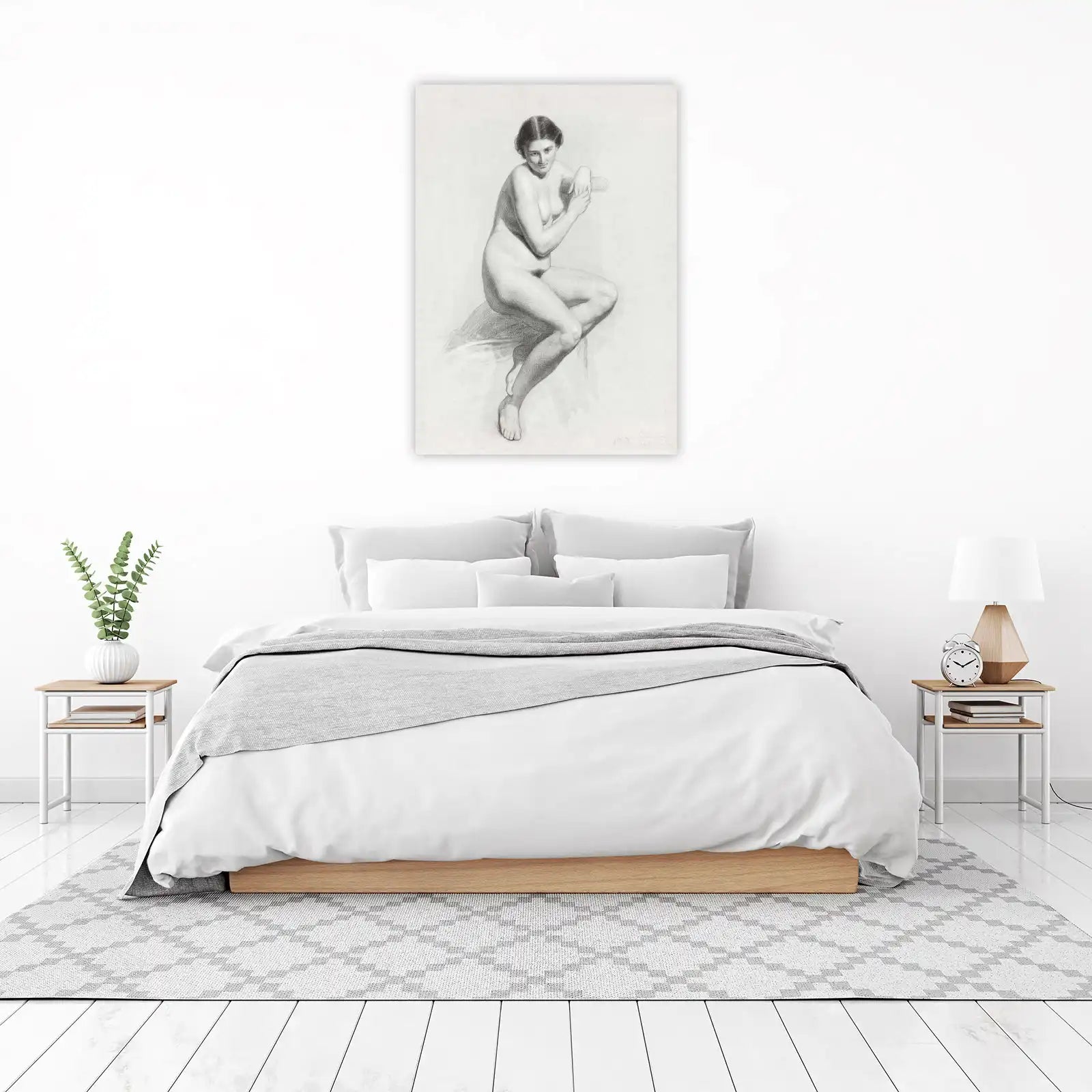 Elegant Seated Nude Study Fine Art Wall Art