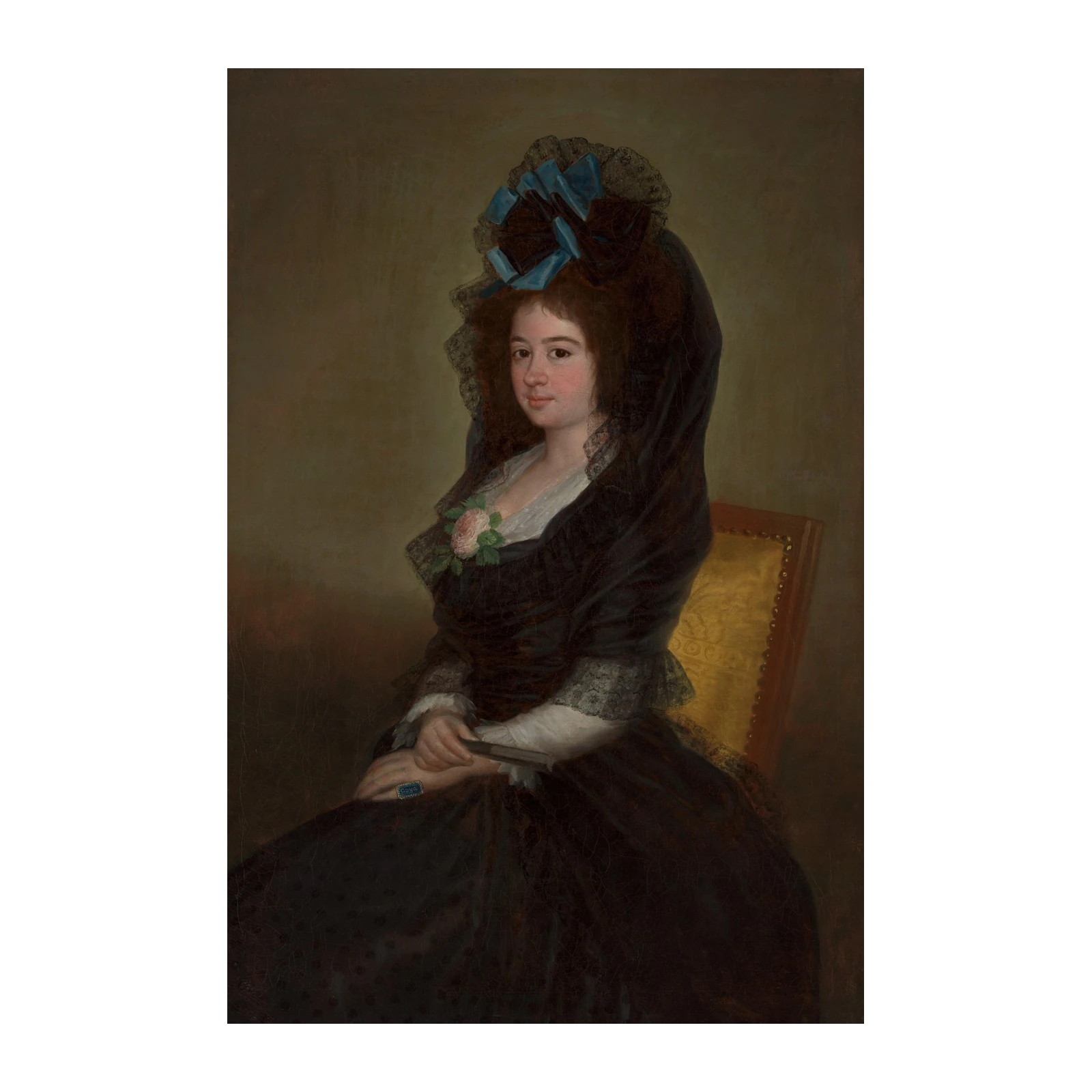 Goya Portrait Woman Elegant Black Dress Wall Art