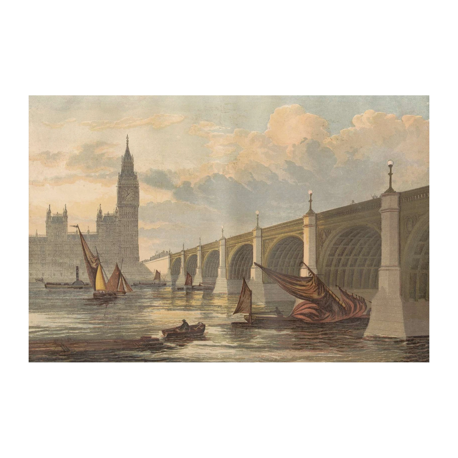 Victorian London Big Ben Bridge Wall Art
