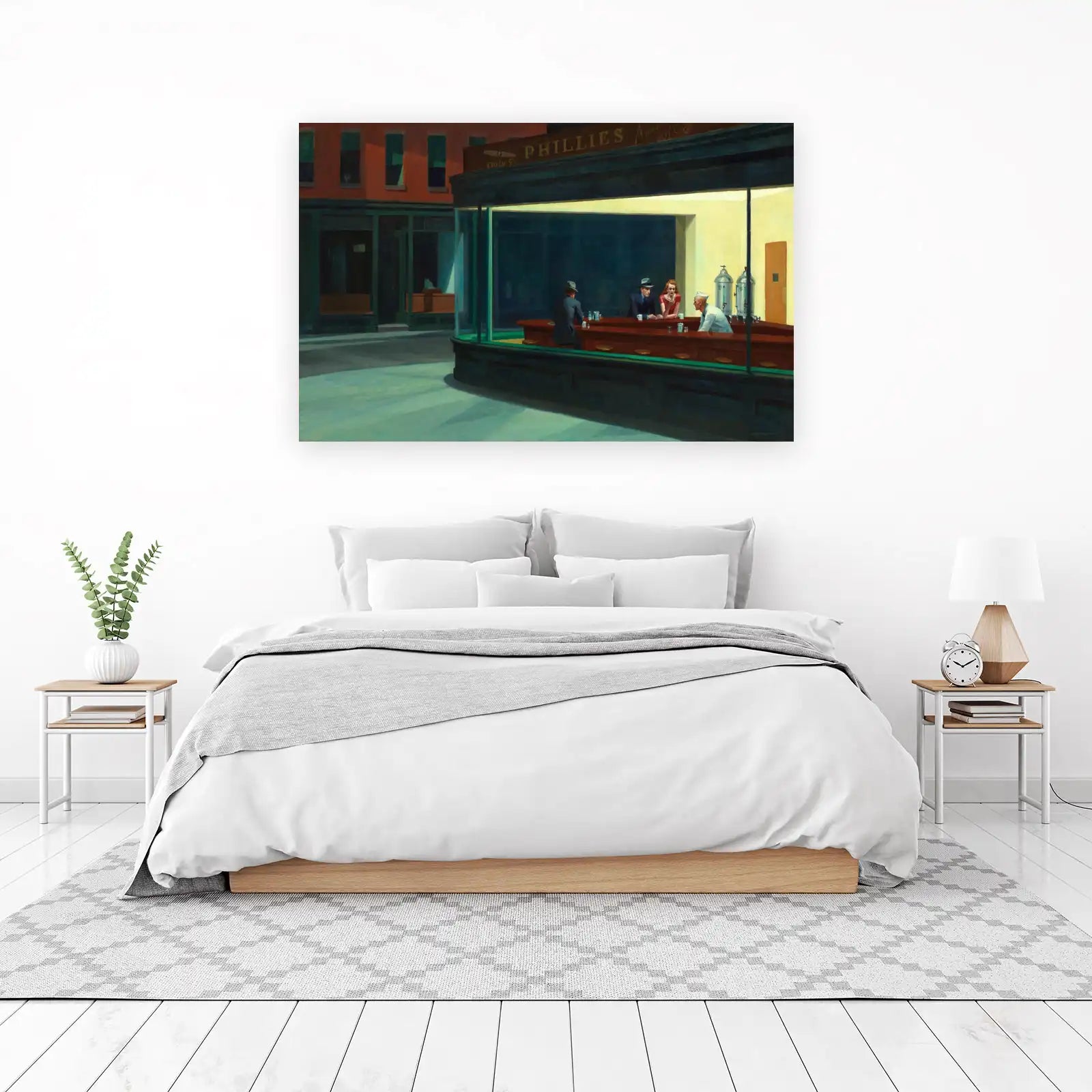 Nighthawks Diner Scene Wall Art - Vintage Art