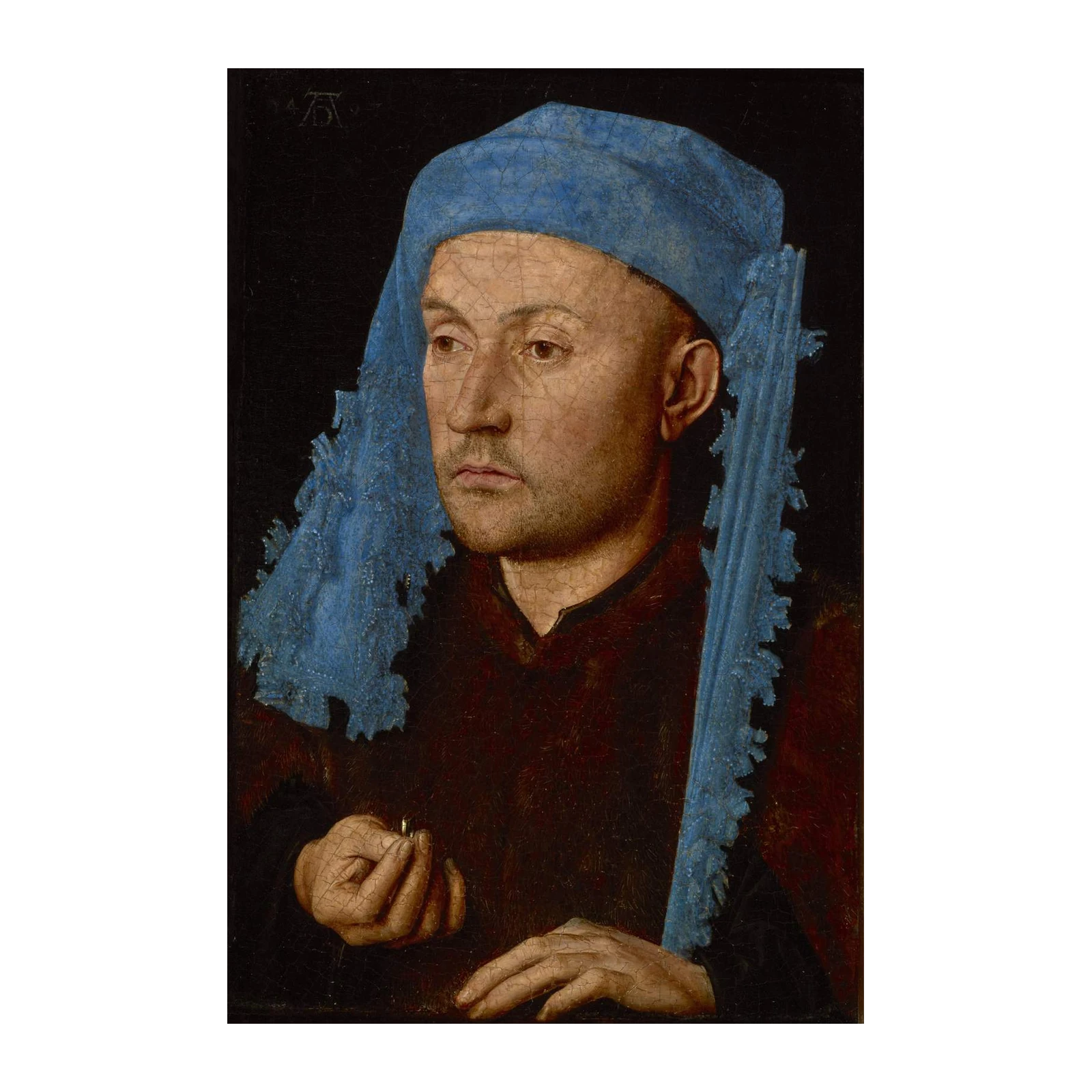 Renaissance Man Blue Turban Portrait Wall Art