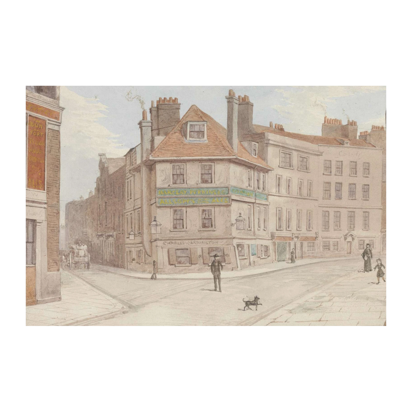 Victorian Street Scene Vintage Artwork Wall Art