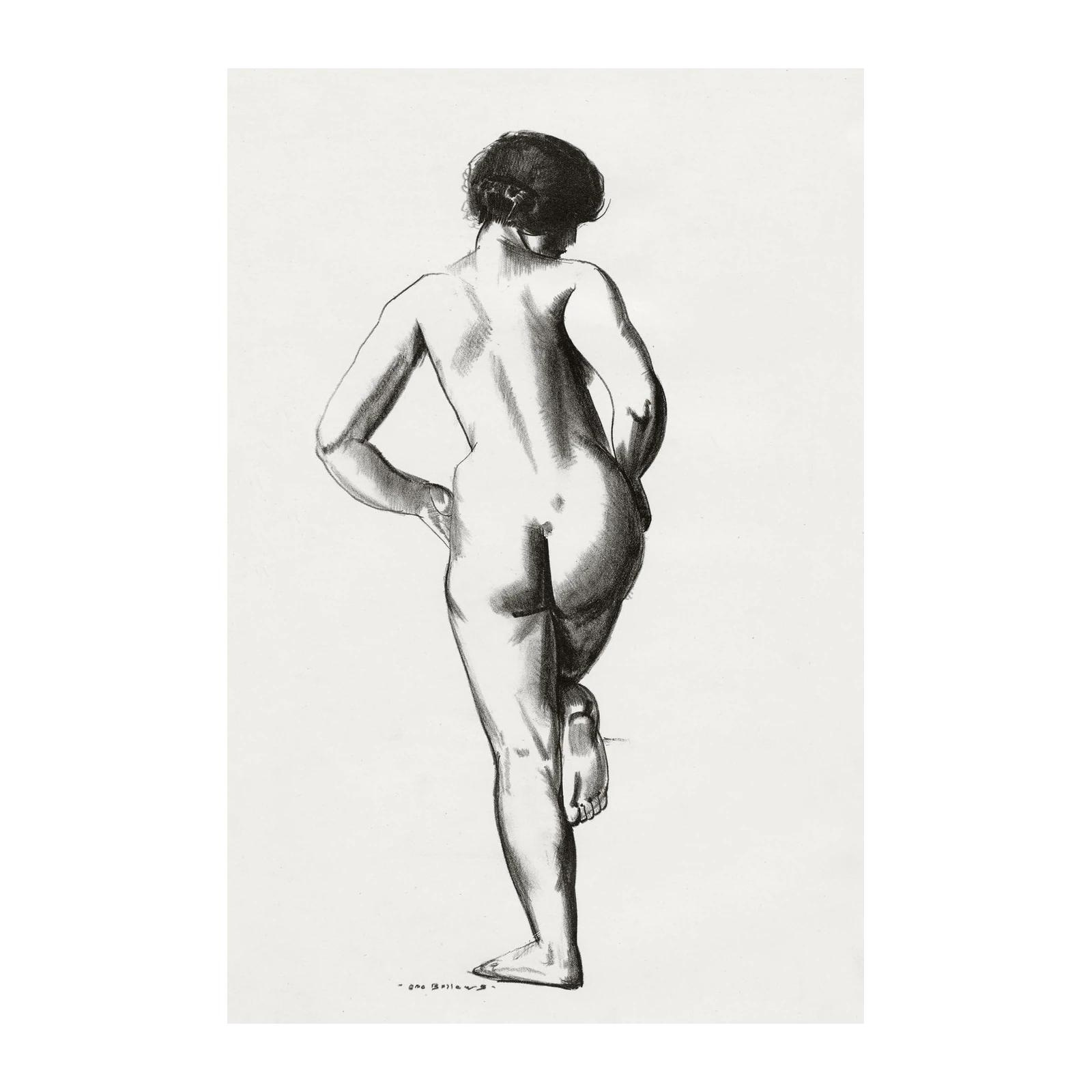 Figure Study Charcoal Sketch Wall Art