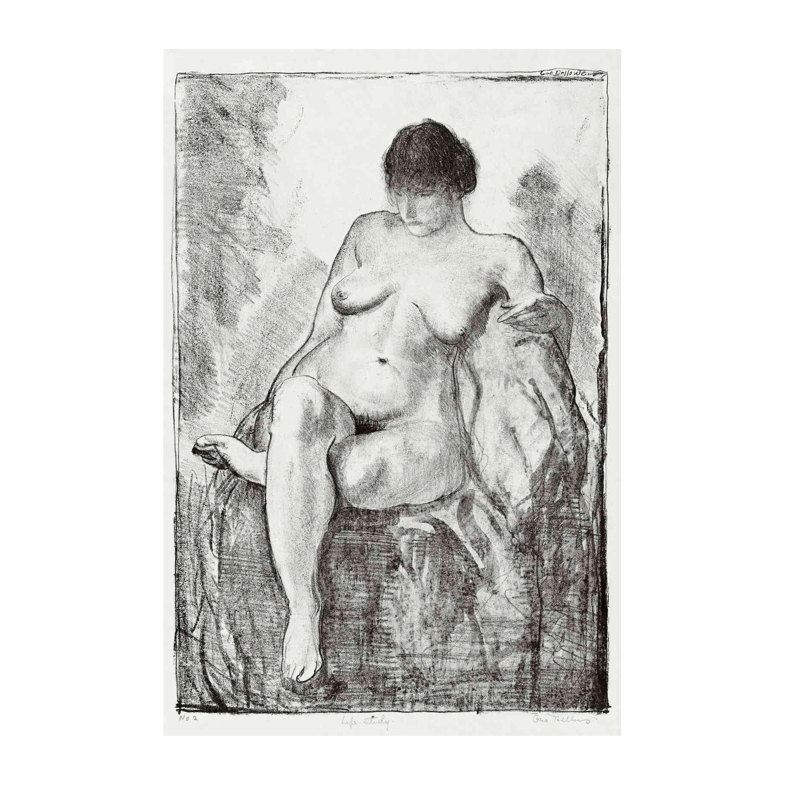 Elegant Nude Figure Sketch Wall Art
