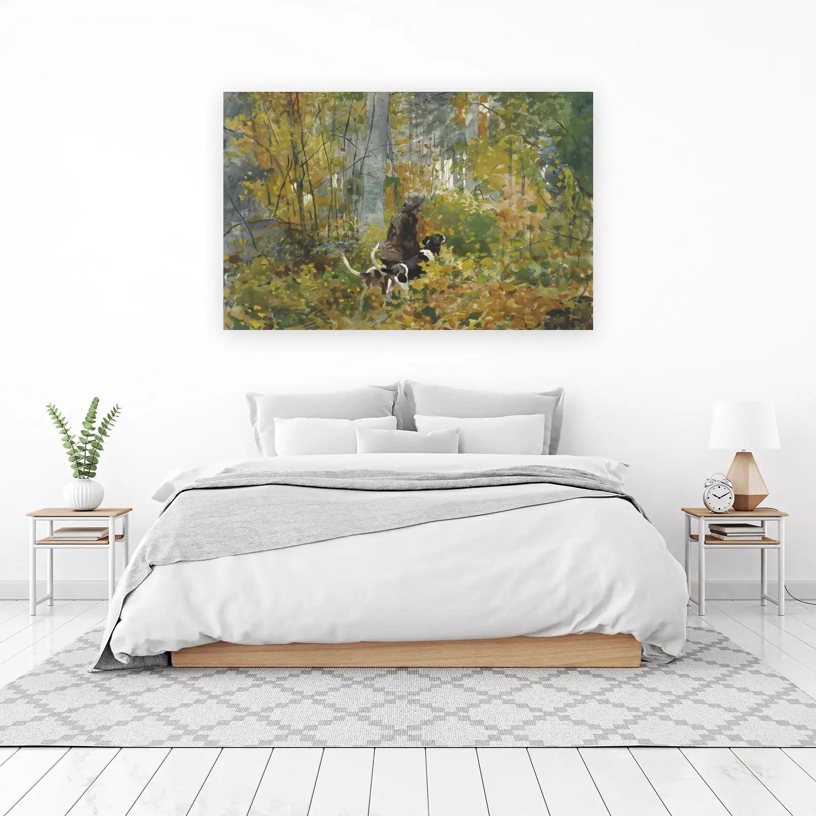 Autumn Forest Hunter & Dogs Wall Art