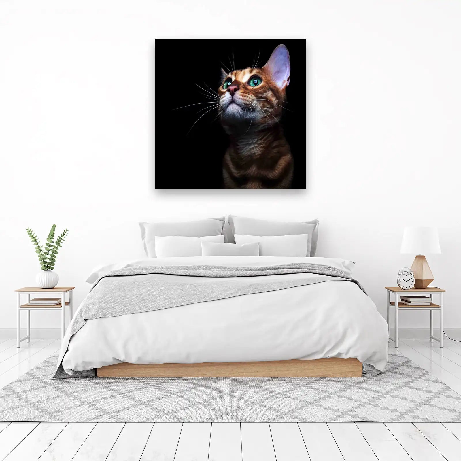 Majestic Bengal Cat Emerald Eyes Wall Art