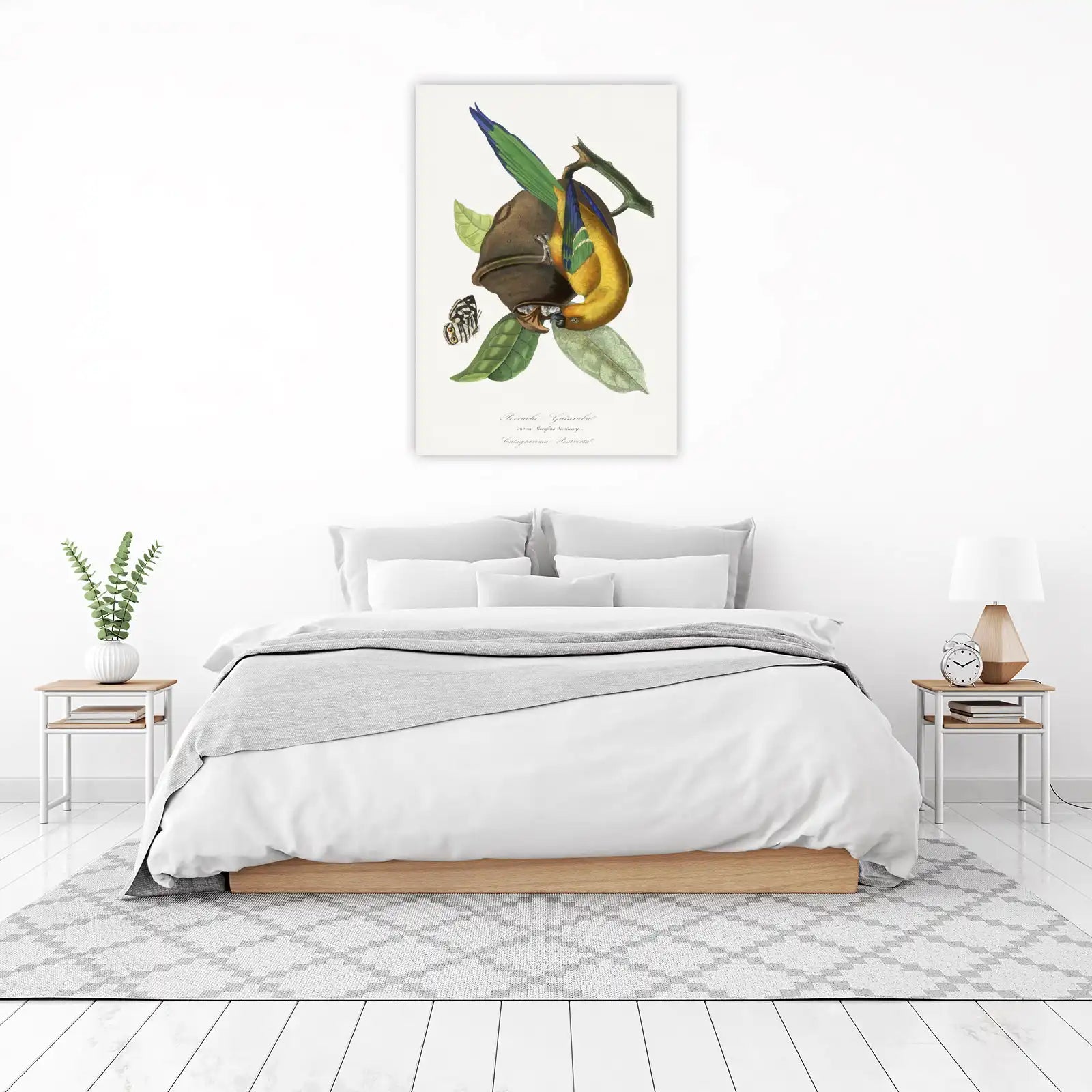 Golden Parrot Vintage Botanical Art Wall Art