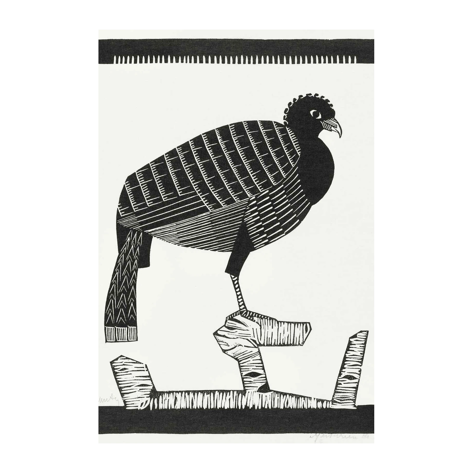 Bold Bird Art Print - Modern Folk Art Wall Art