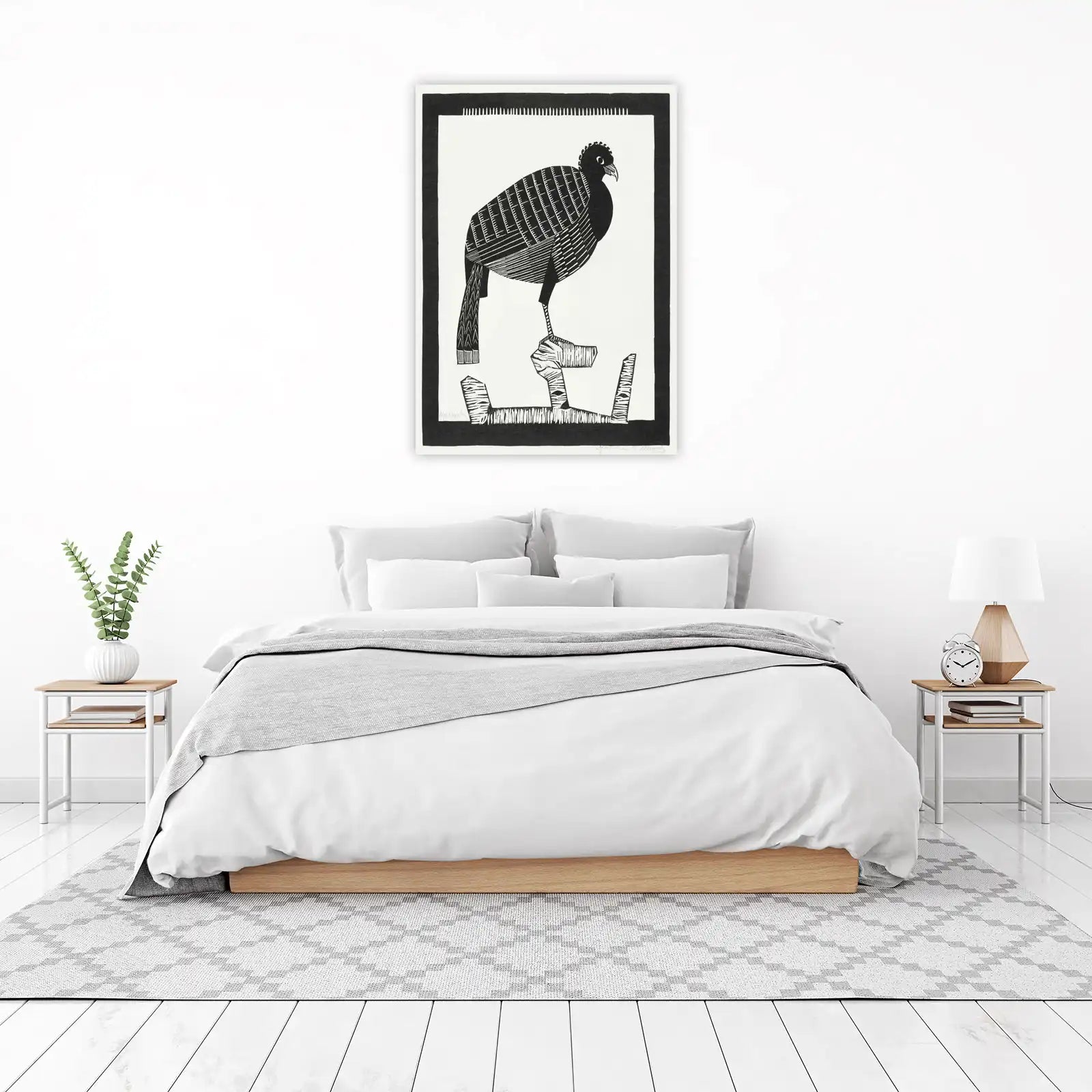 Bold Bird Art Print - Modern Folk Art Wall Art