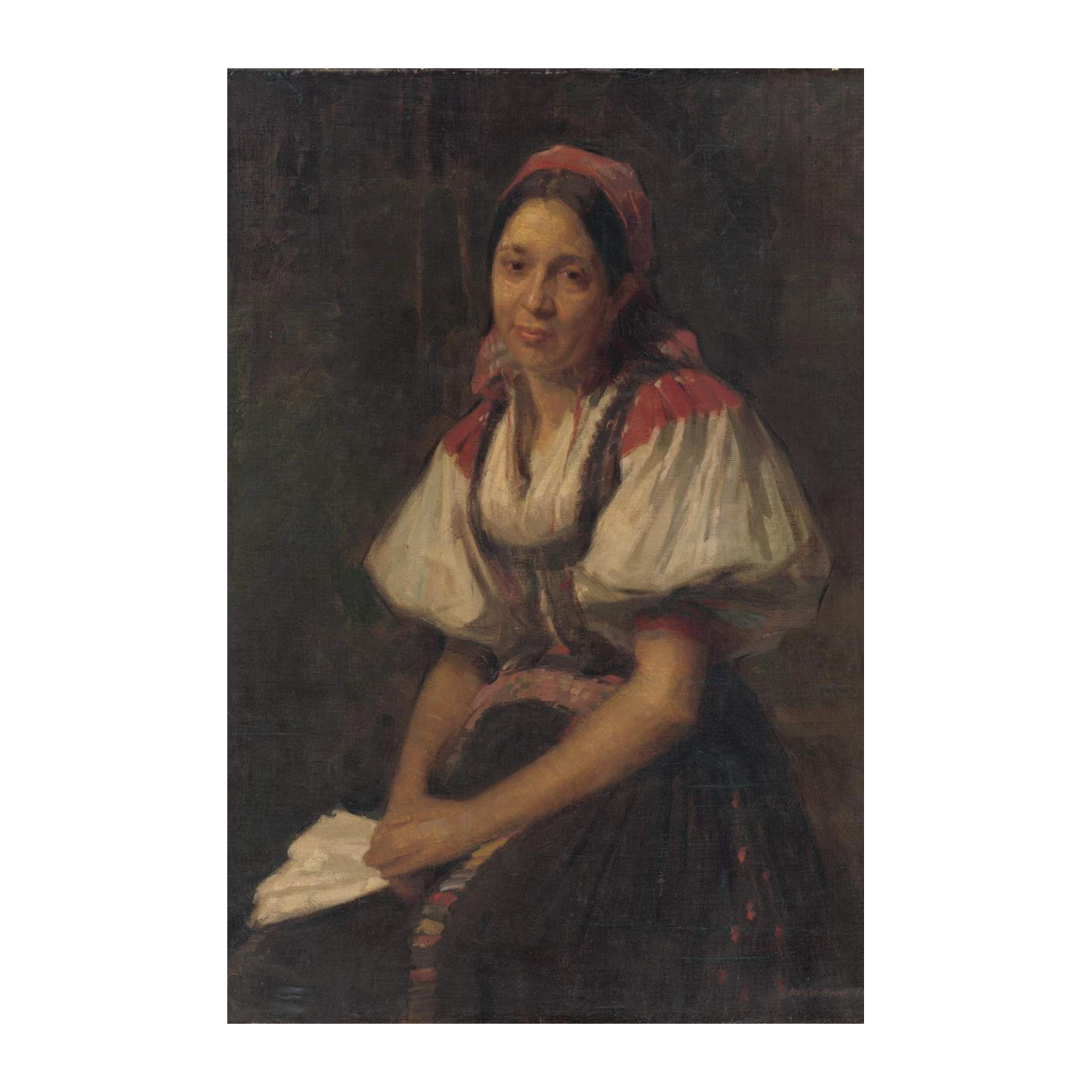 Elegant Woman Portrait Oil Painting Wall Art
