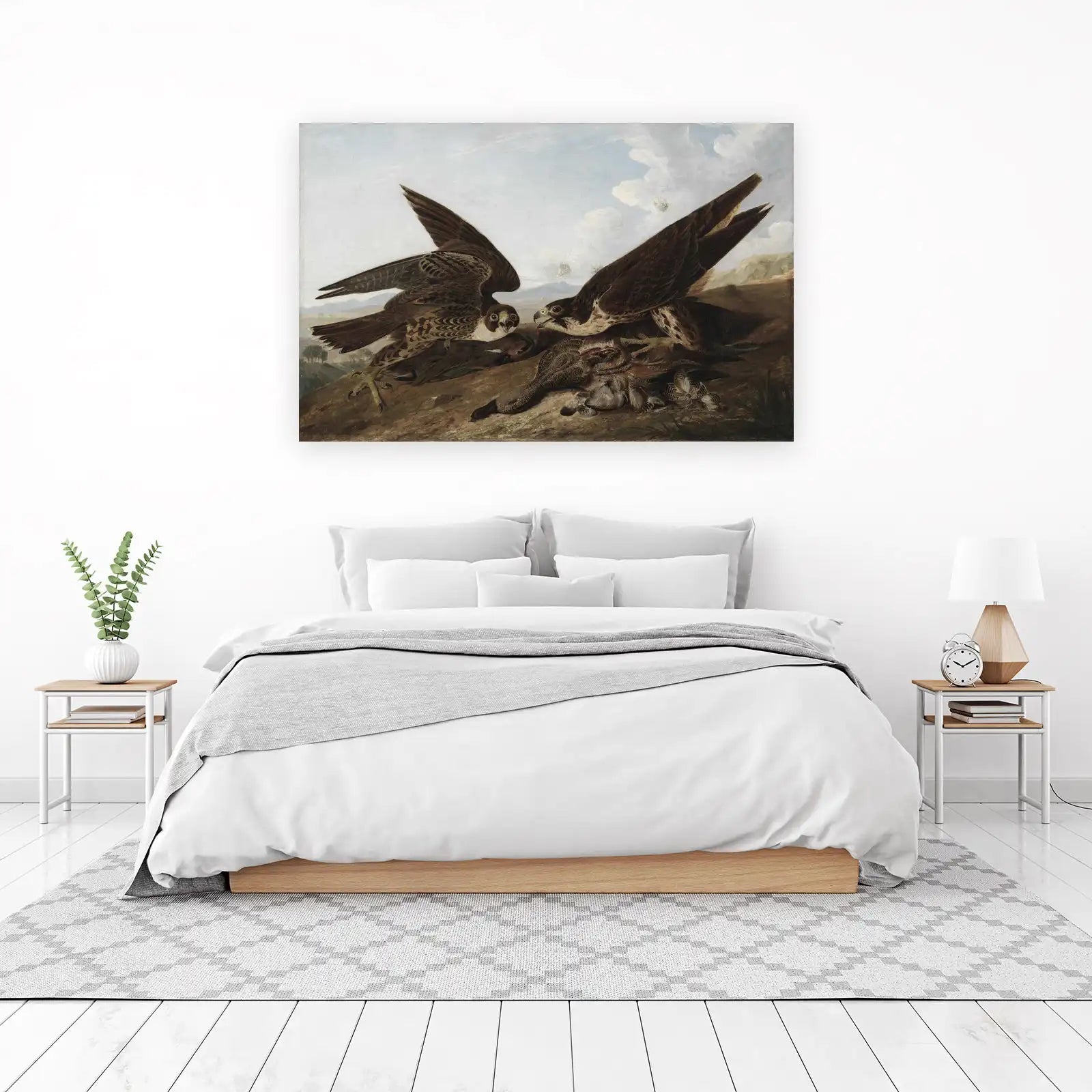 Majestic Falcons Hunting Scene Wall Art