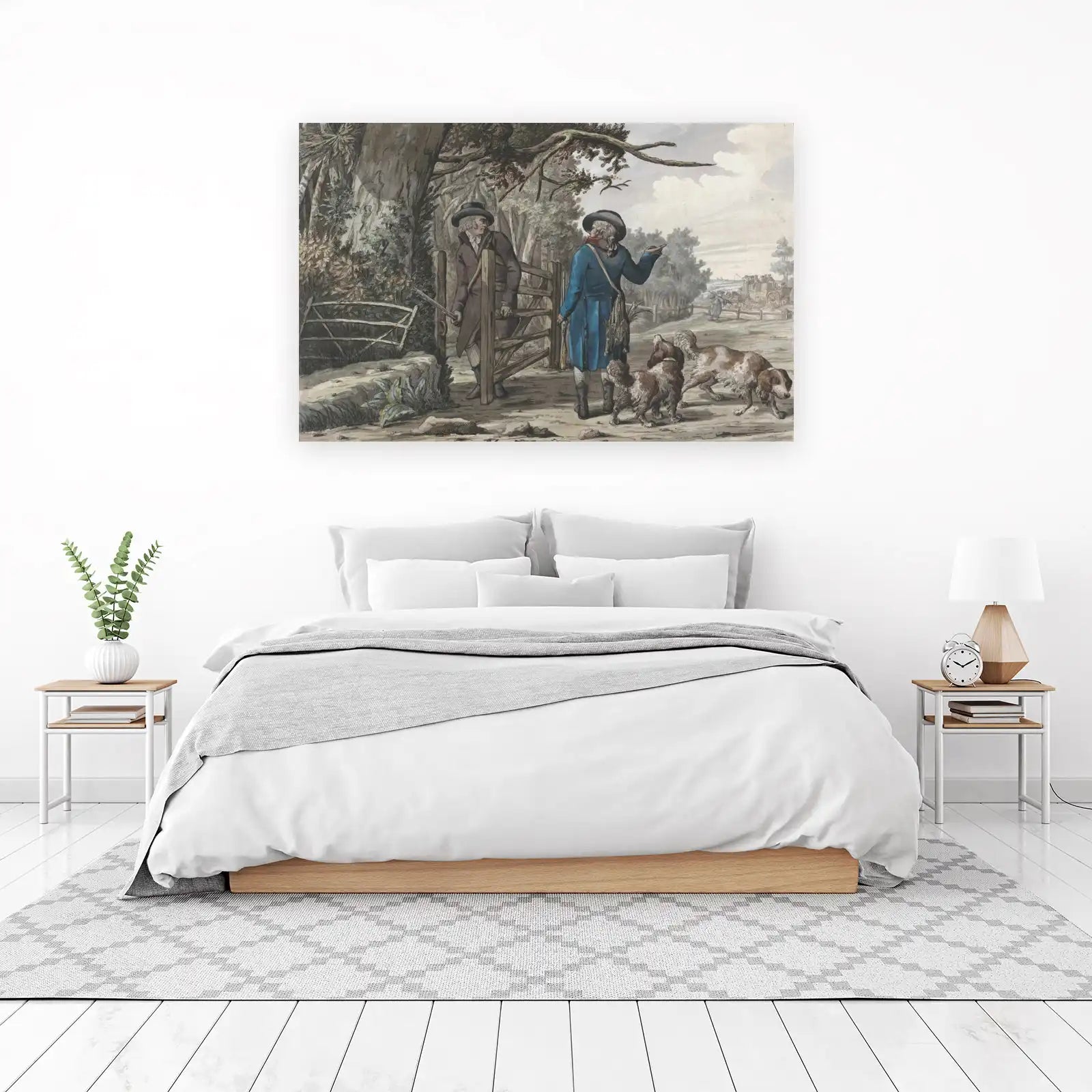 Vintage Countryside Hunting Scene Wall Art