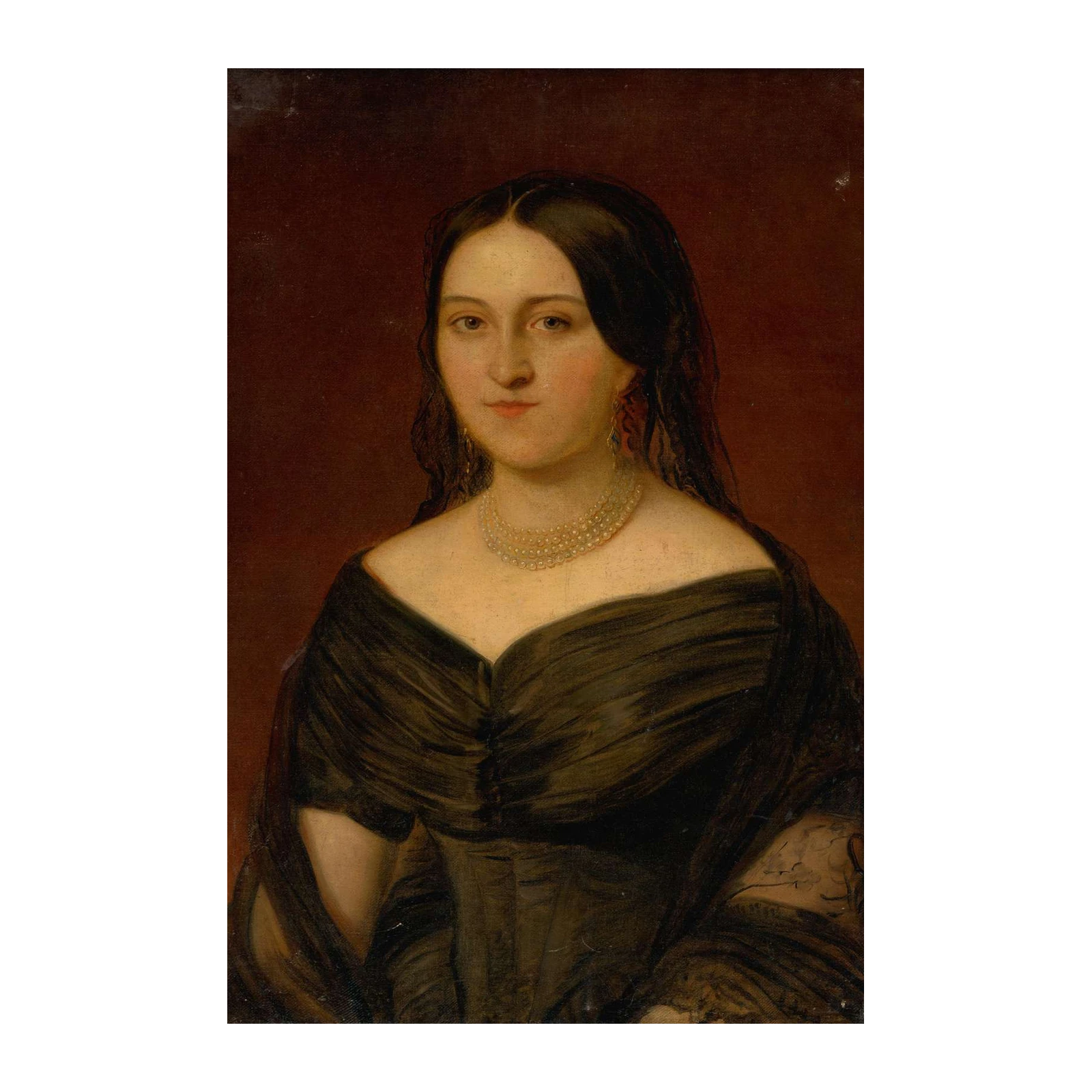 Elegant Lady Portrait Vintage Art Wall Art