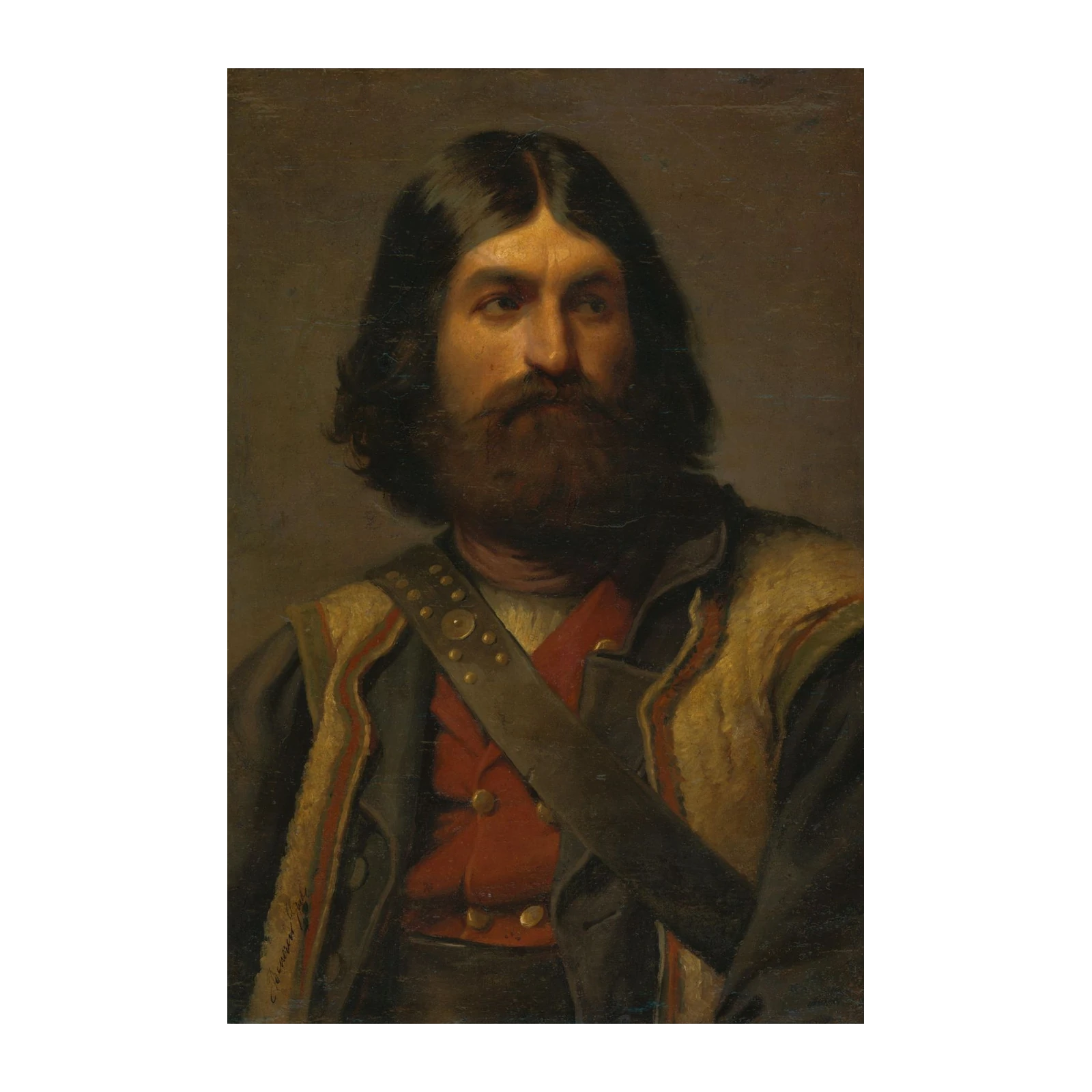 Intense Portrait Man Bearded Warrior Wall Art