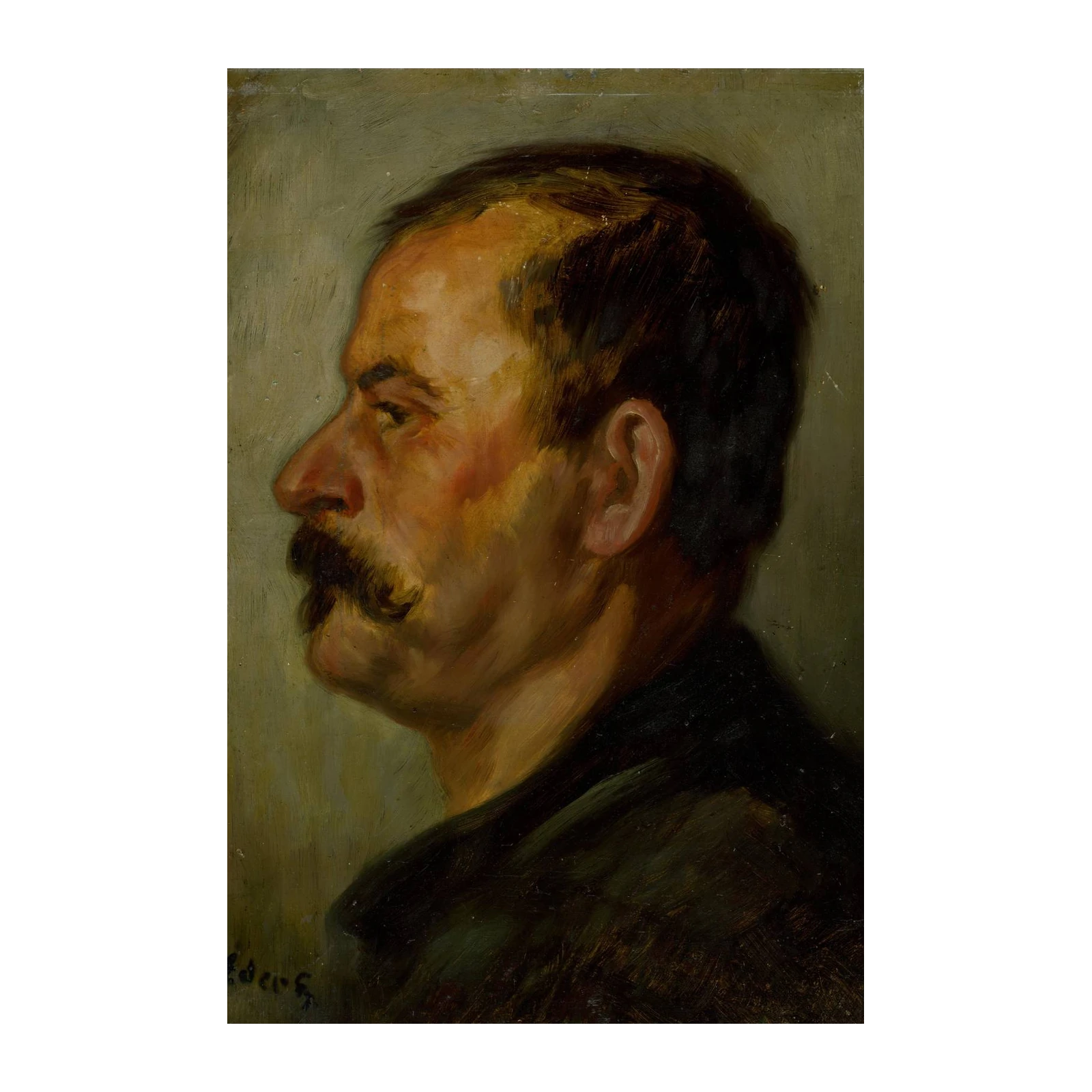 Vintage Man Portrait Oil Painting Wall Art