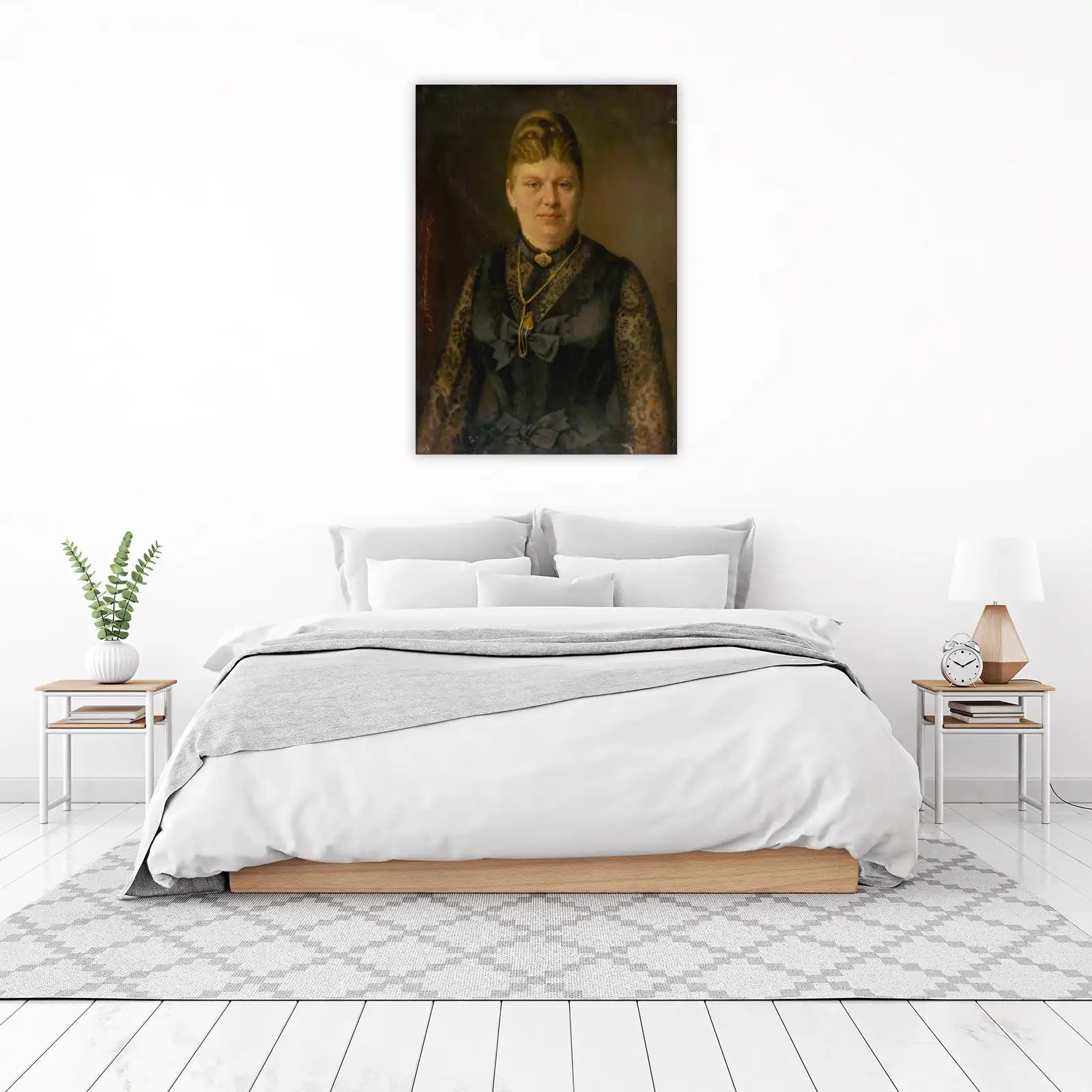 Elegant Woman Portrait Victorian Lace Wall Art