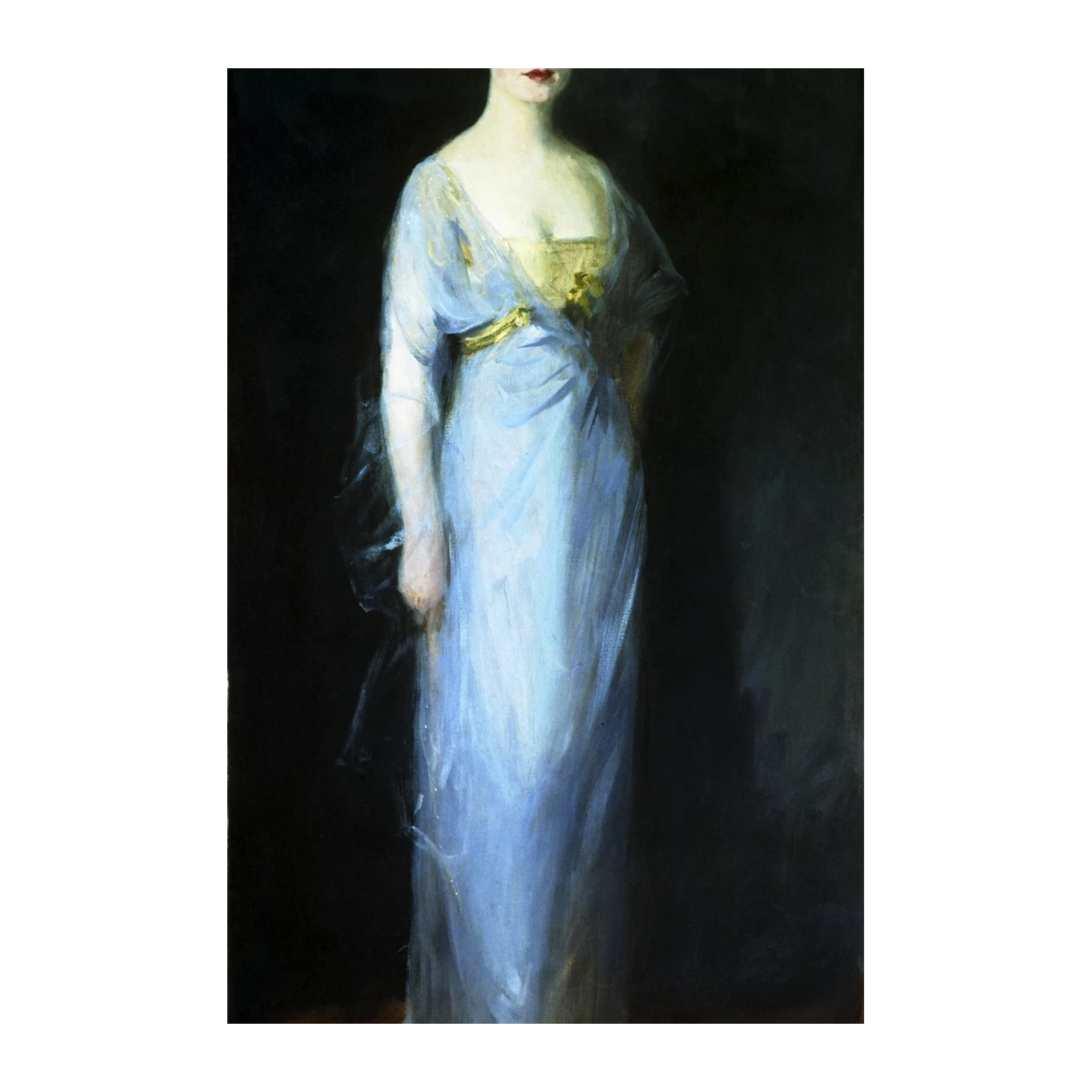 Elegant Blue Dress Portrait Wall Art