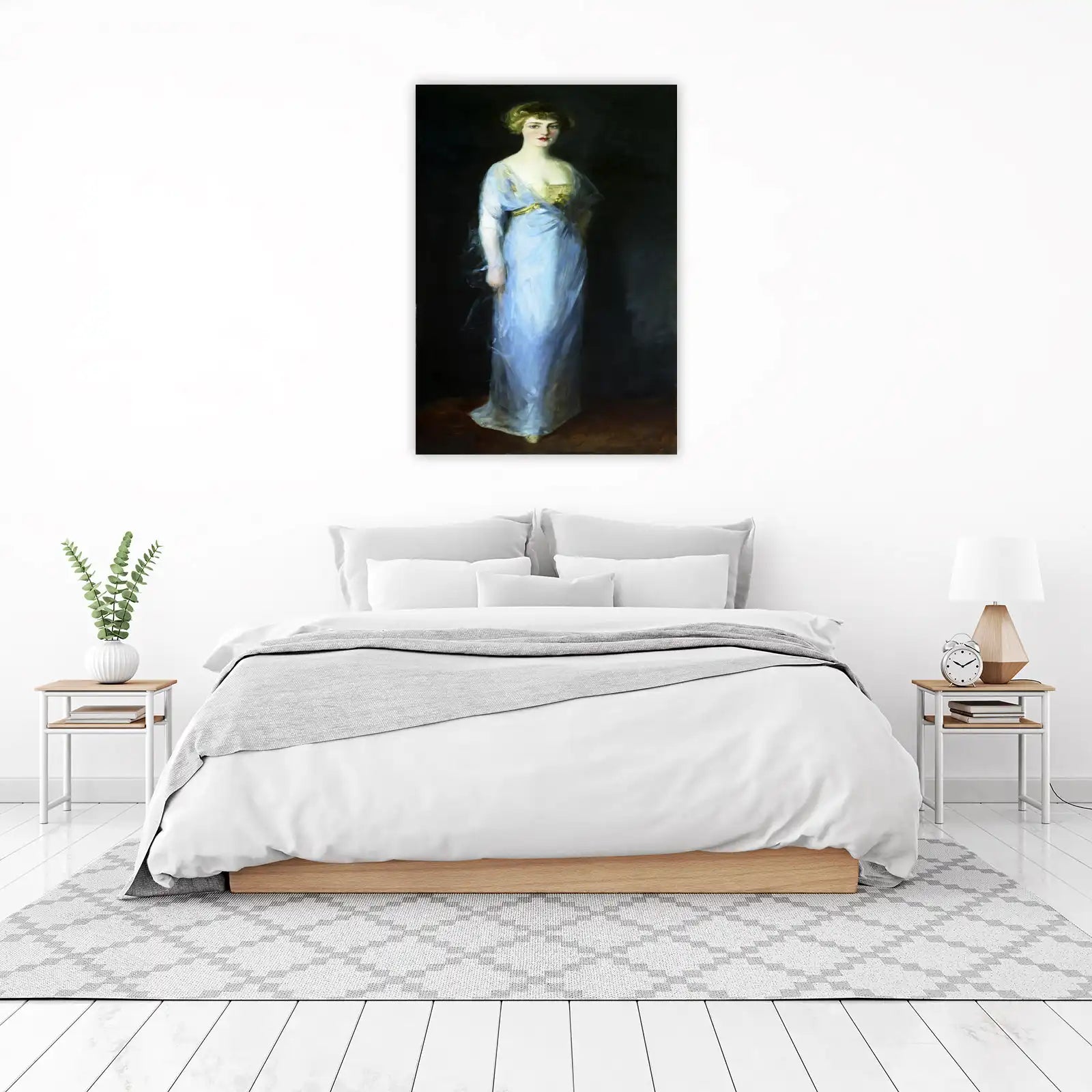 Elegant Blue Dress Portrait Wall Art