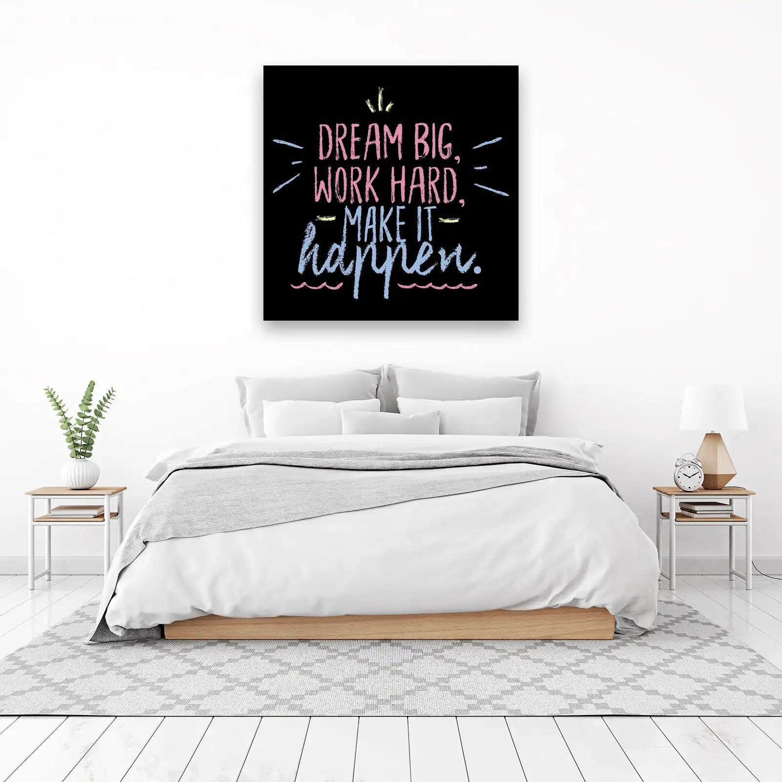 Dream Big Work Hard Motivational Wall Art