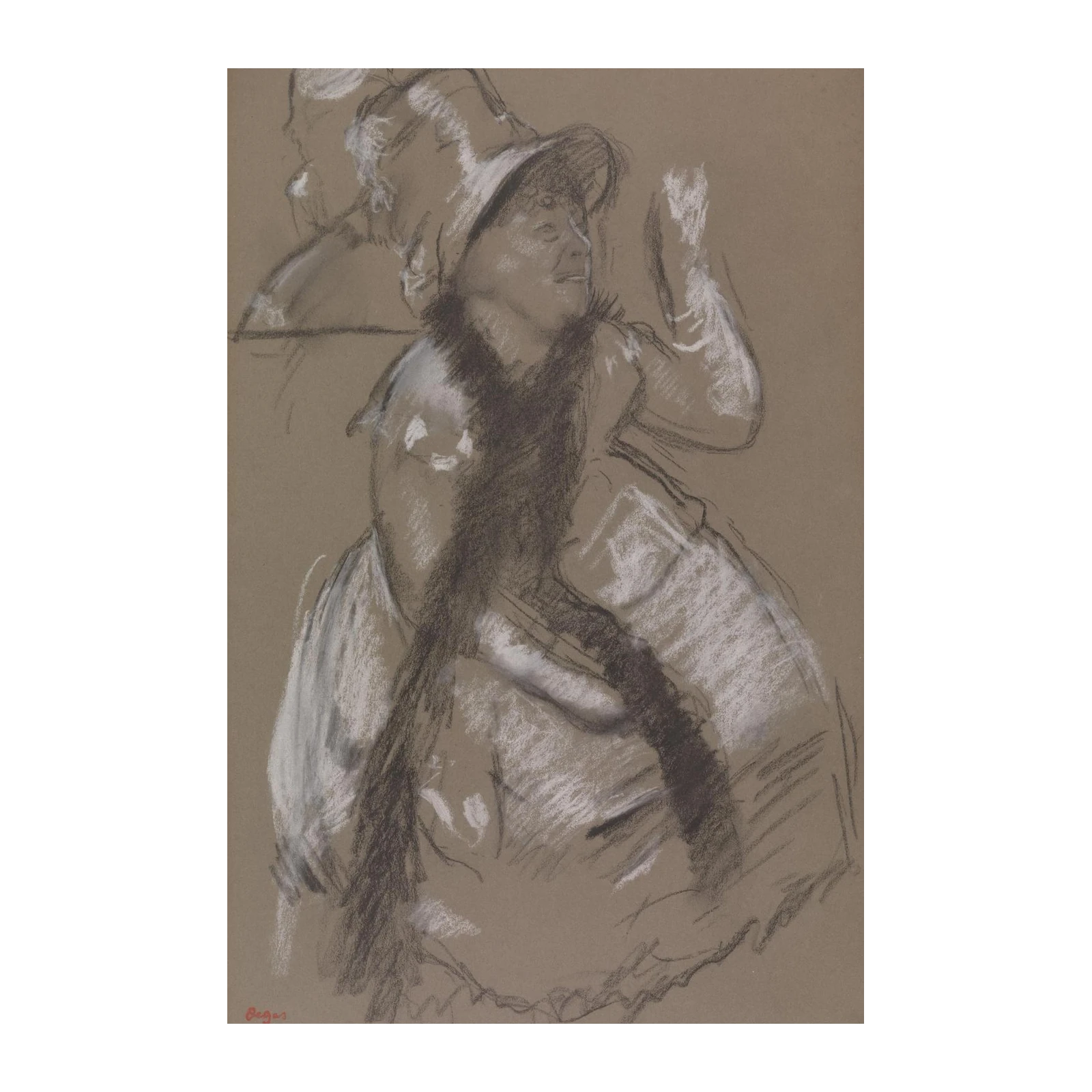 Elegant Woman in Hat & Fur - Classic Art Wall Art