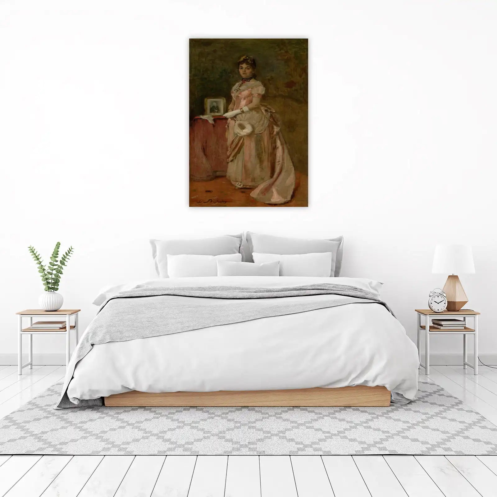 Elegant Lady Portrait Vintage Oil Painting Wall Art