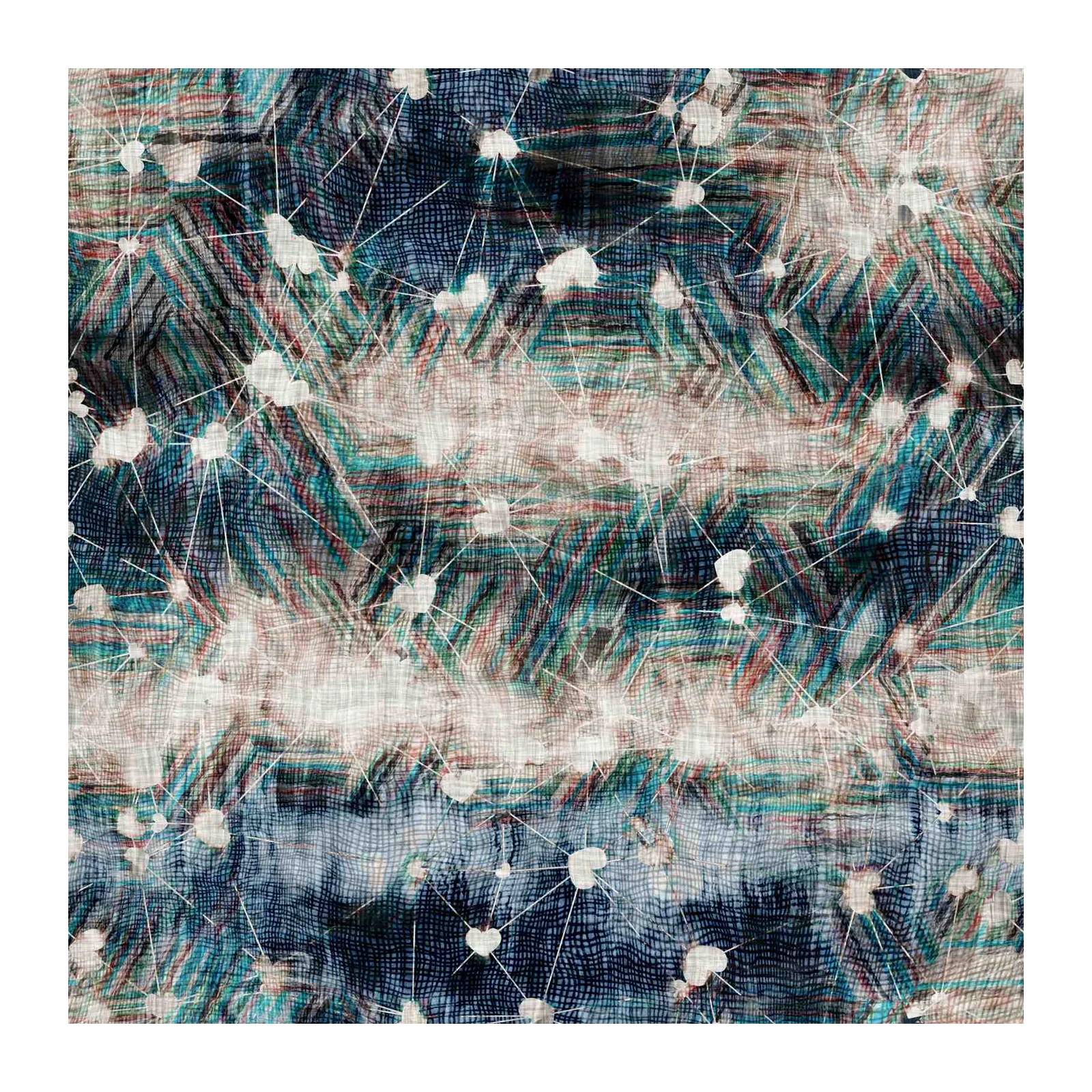 Abstract Teal & Navy Geometric Spark Wall Art