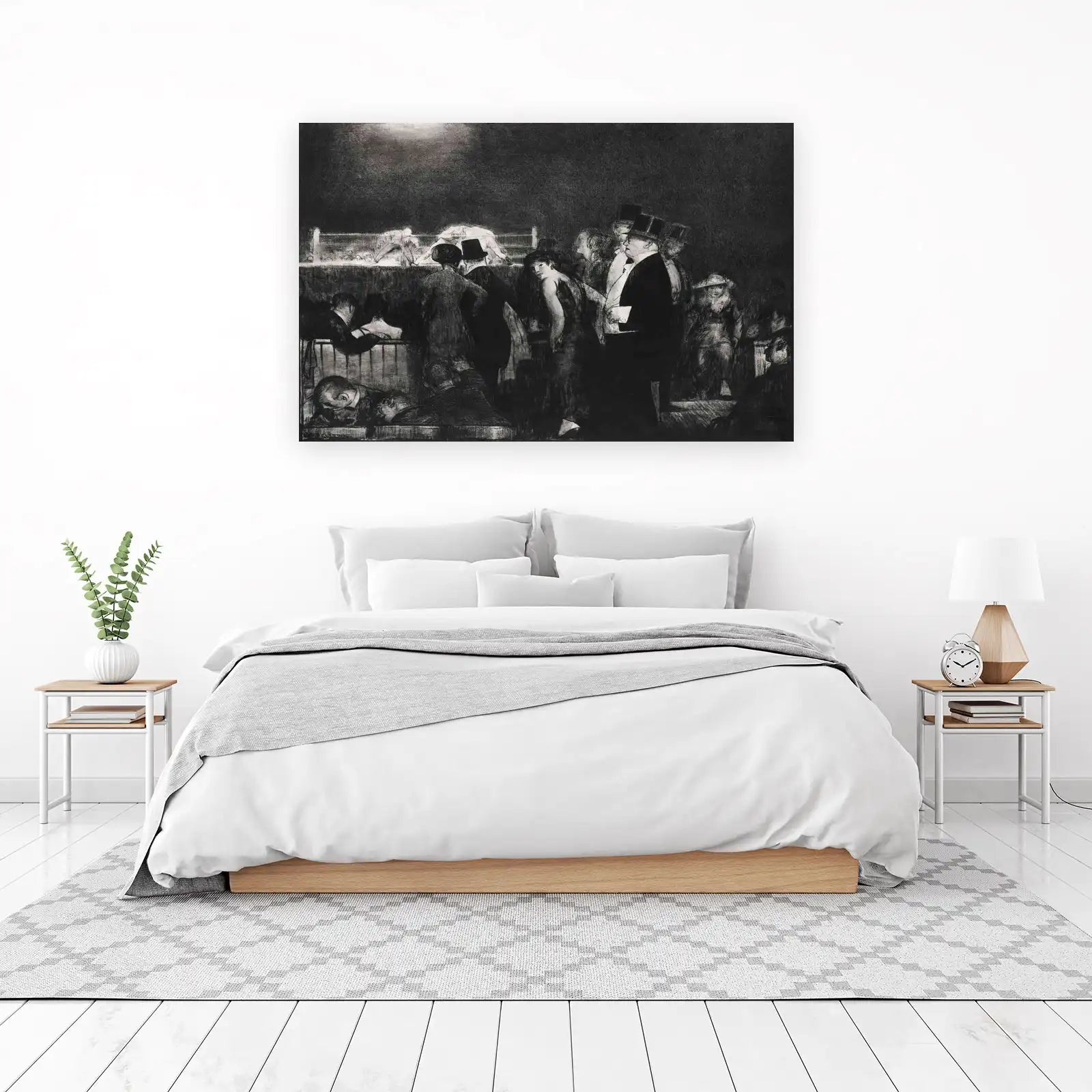 Dramatic Ballroom Scene Black & White Wall Art