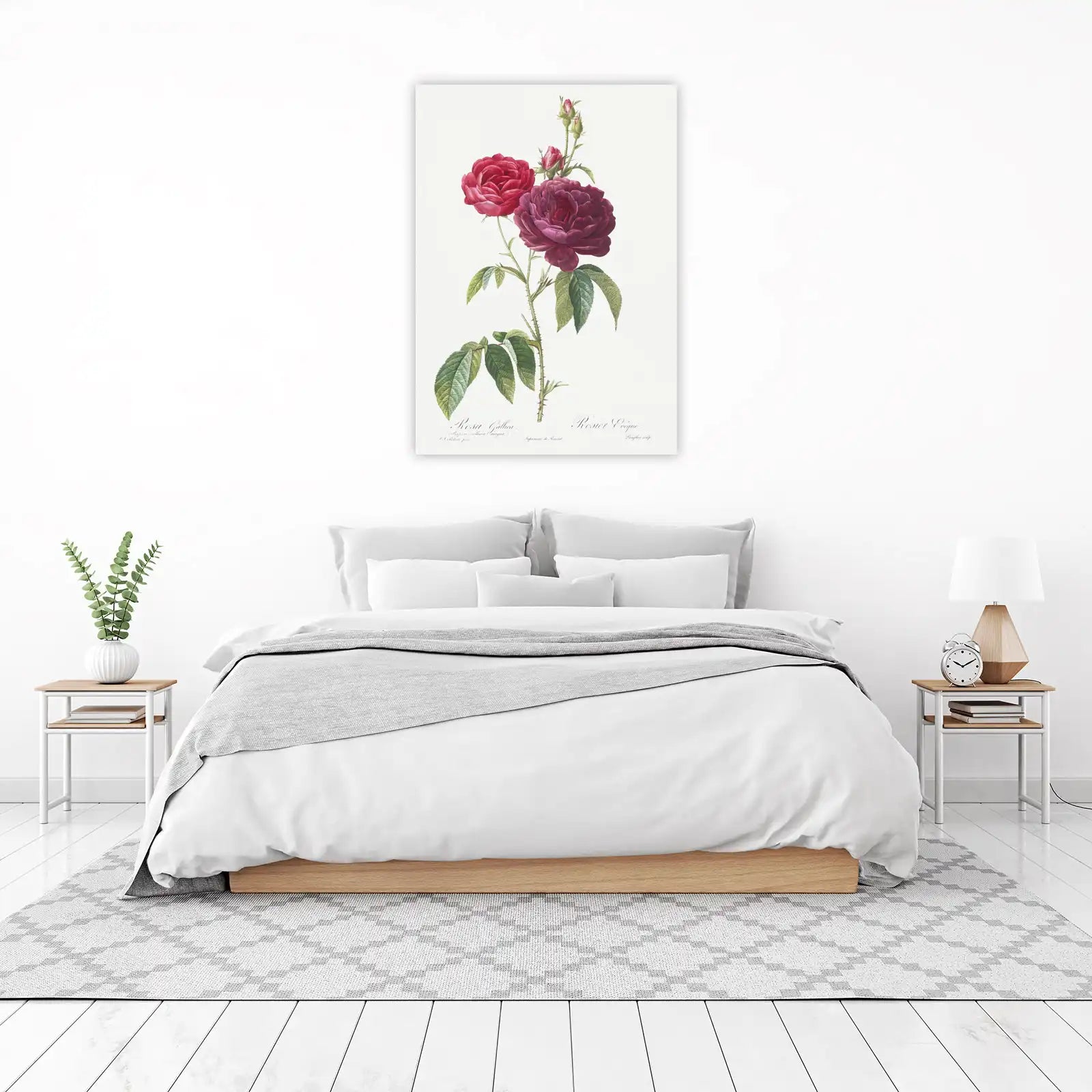Vintage Red & Purple Roses Botanical Wall Art
