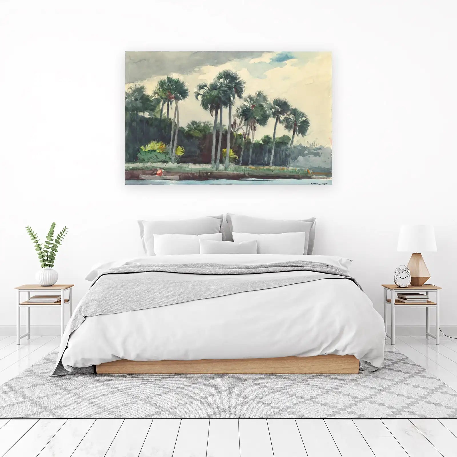 Serene Palm Trees & Kayaker Wall Art