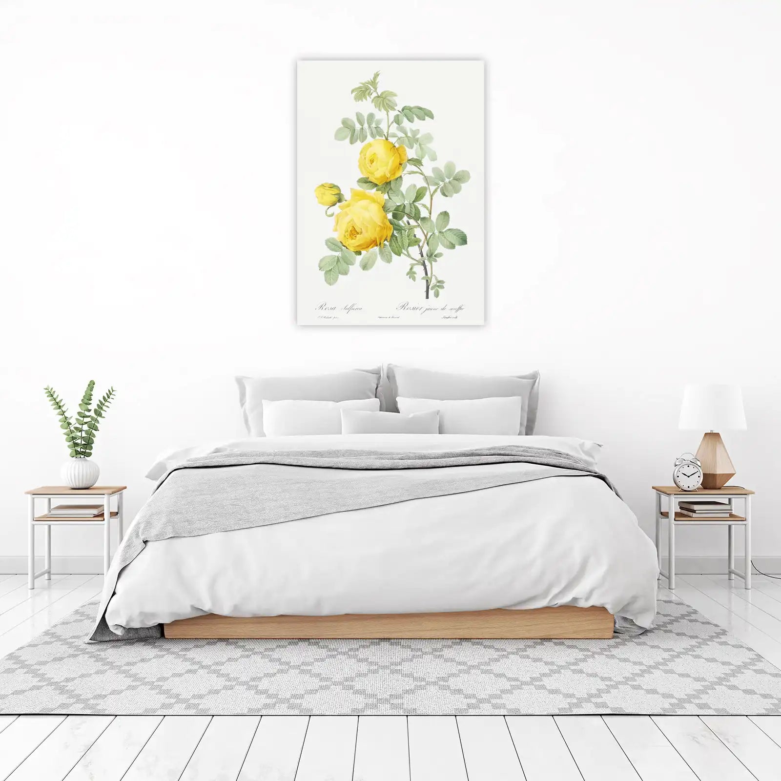 Vintage Yellow Rose Botanical Art Wall Art