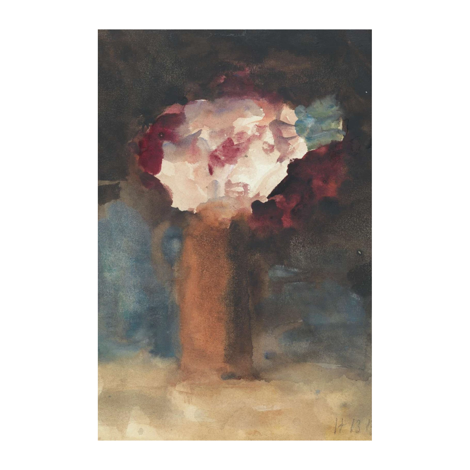 Abstract Floral Bouquet Wall Art - Moody Elegance