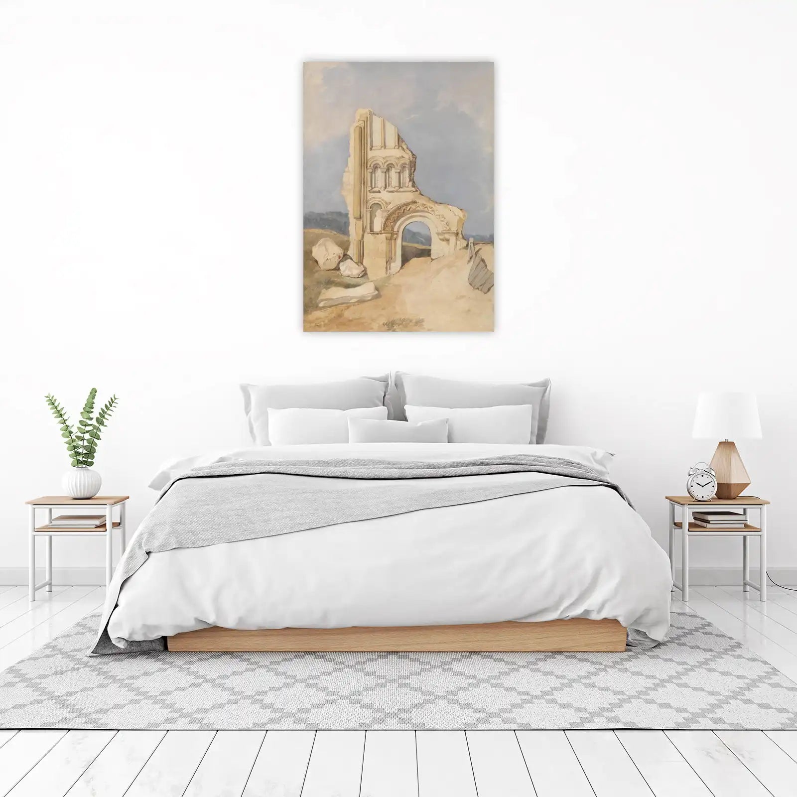 Antique Architectural Ruins Watercolor Wall Art