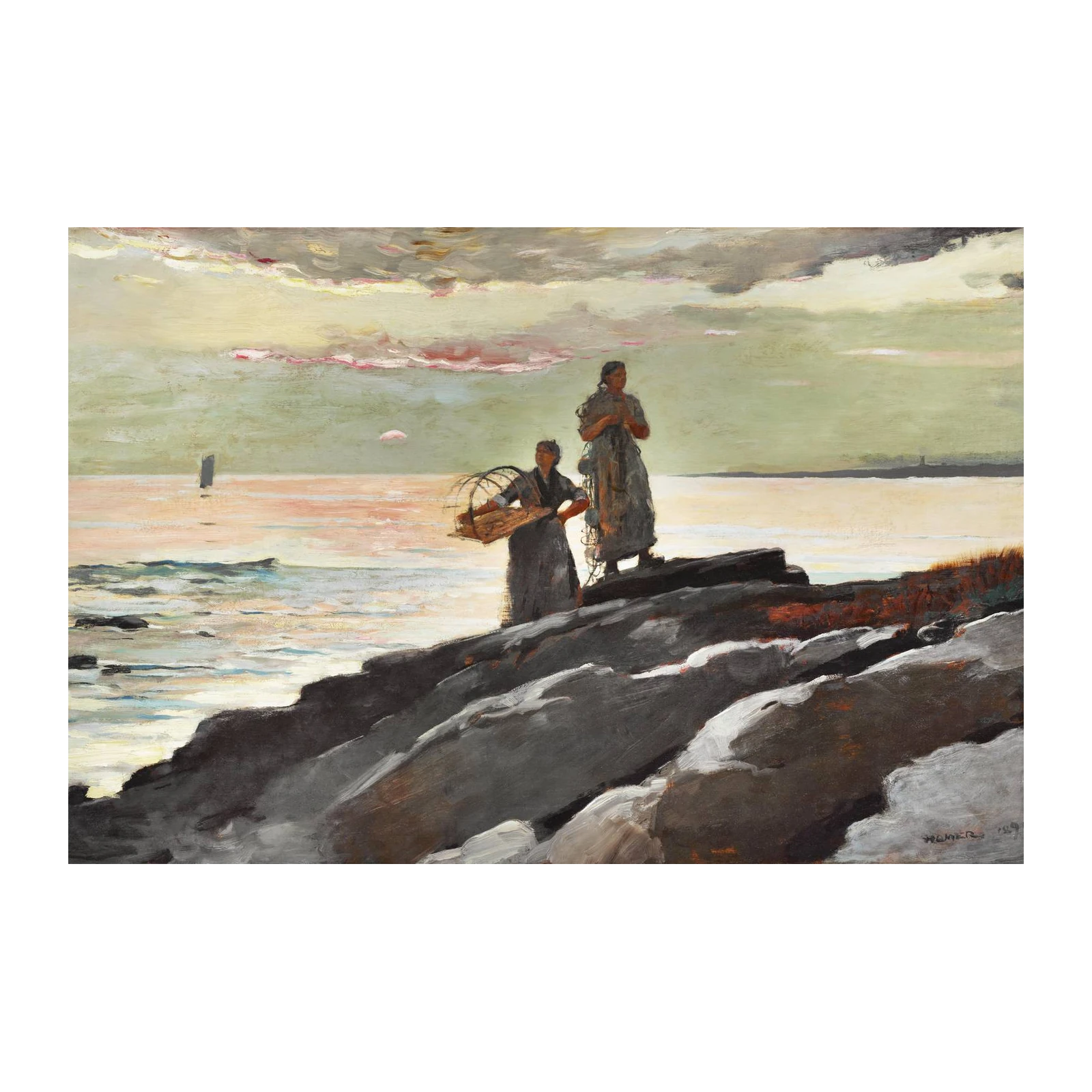 Coastal Fisherwomen Waiting Wall Art