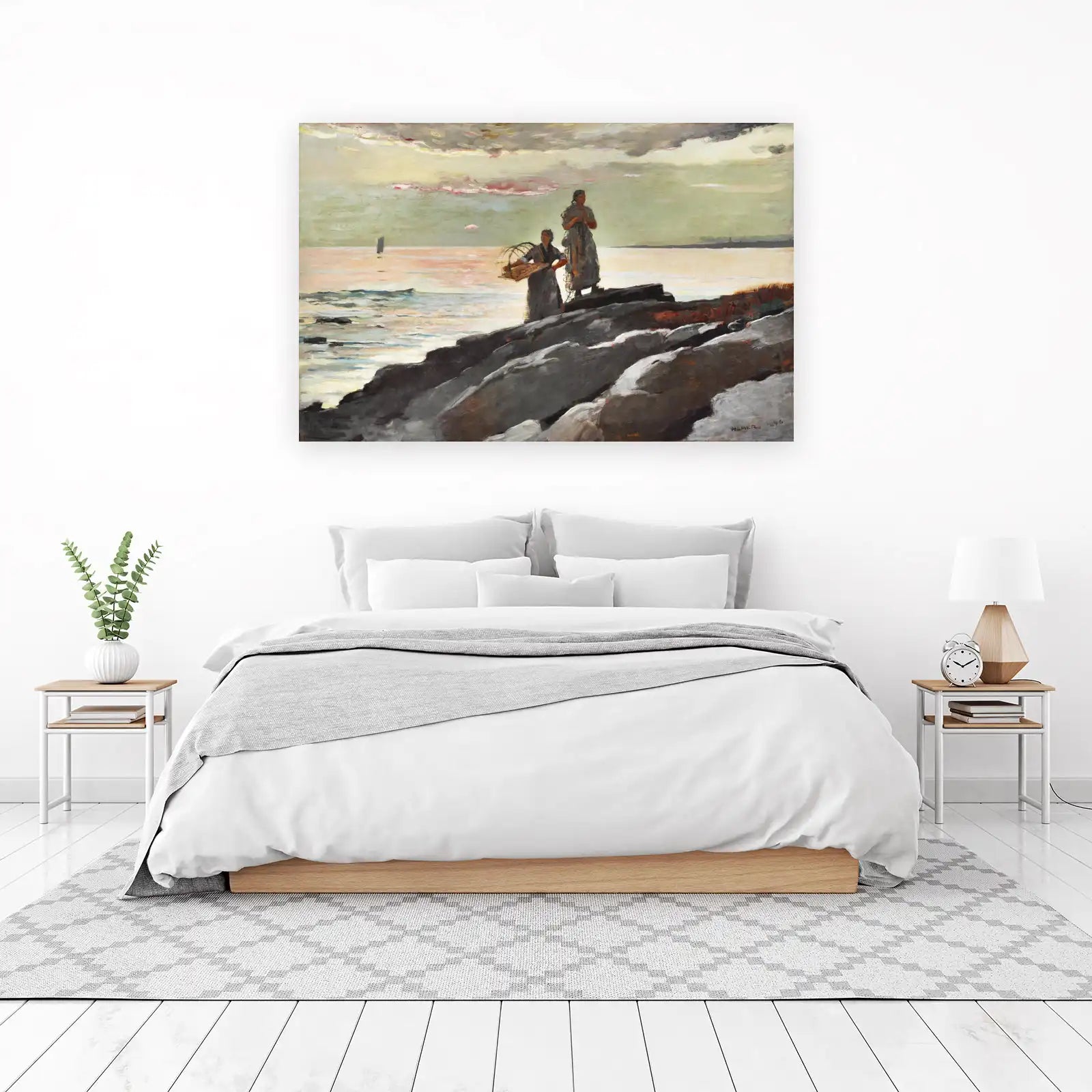 Coastal Fisherwomen Waiting Wall Art