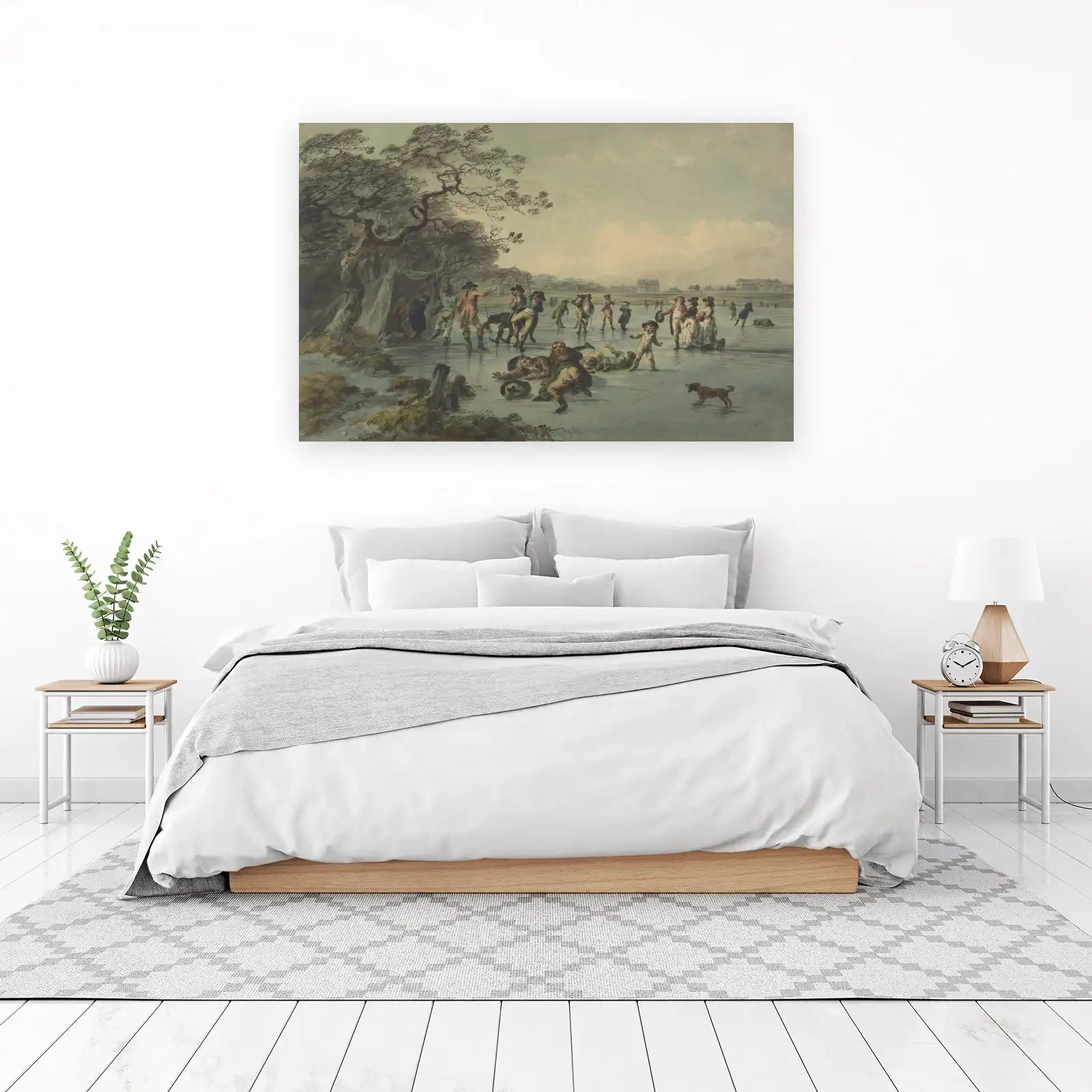 Historic Winter Skating Scene Wall Art