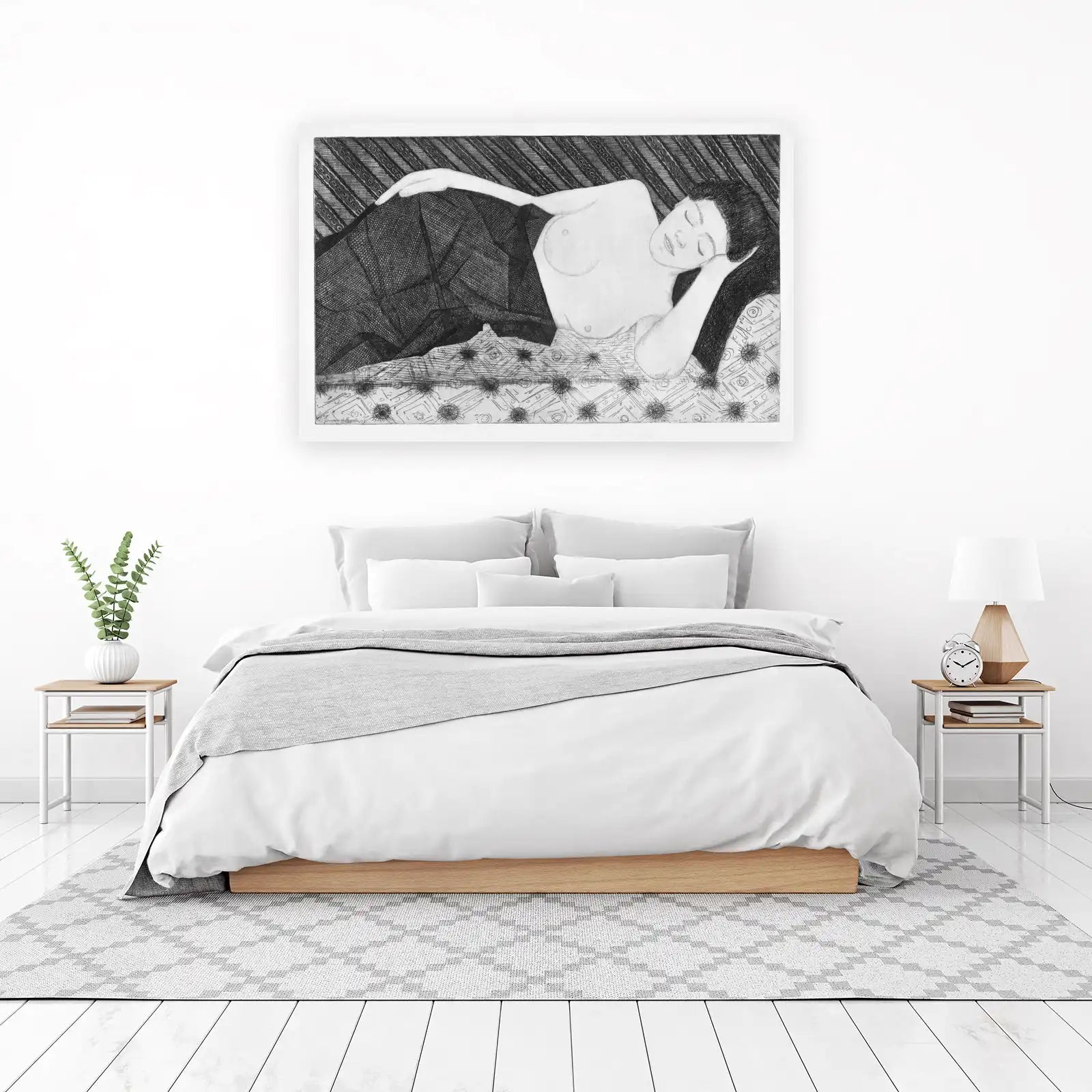 Serene Repose Nude Woman Portrait Wall Art