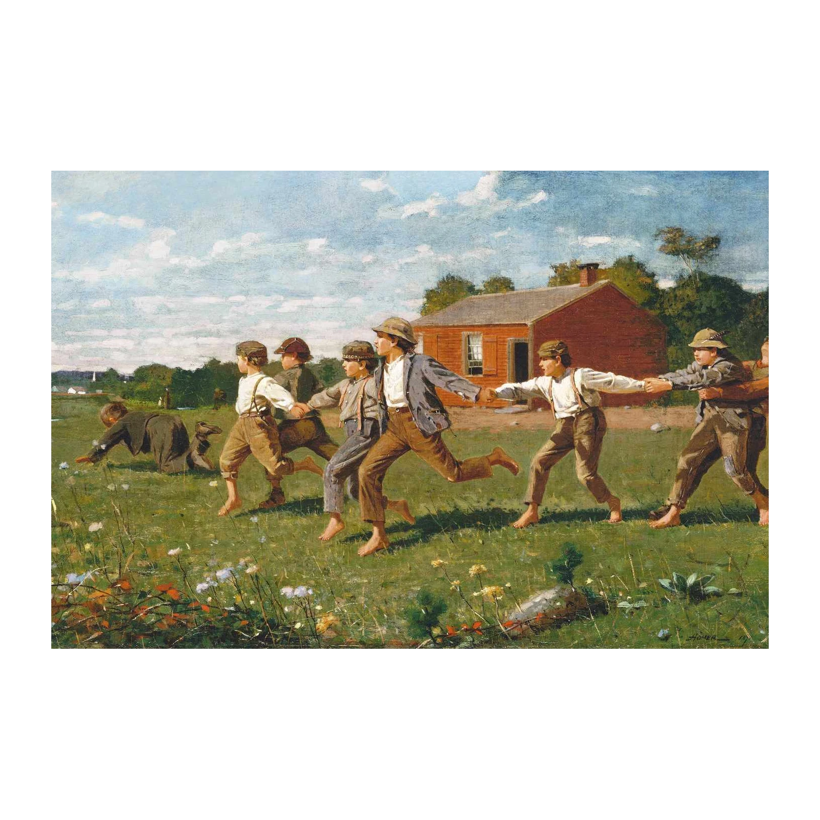 Barefoot Boys Chasing Joyful Memories Wall Art