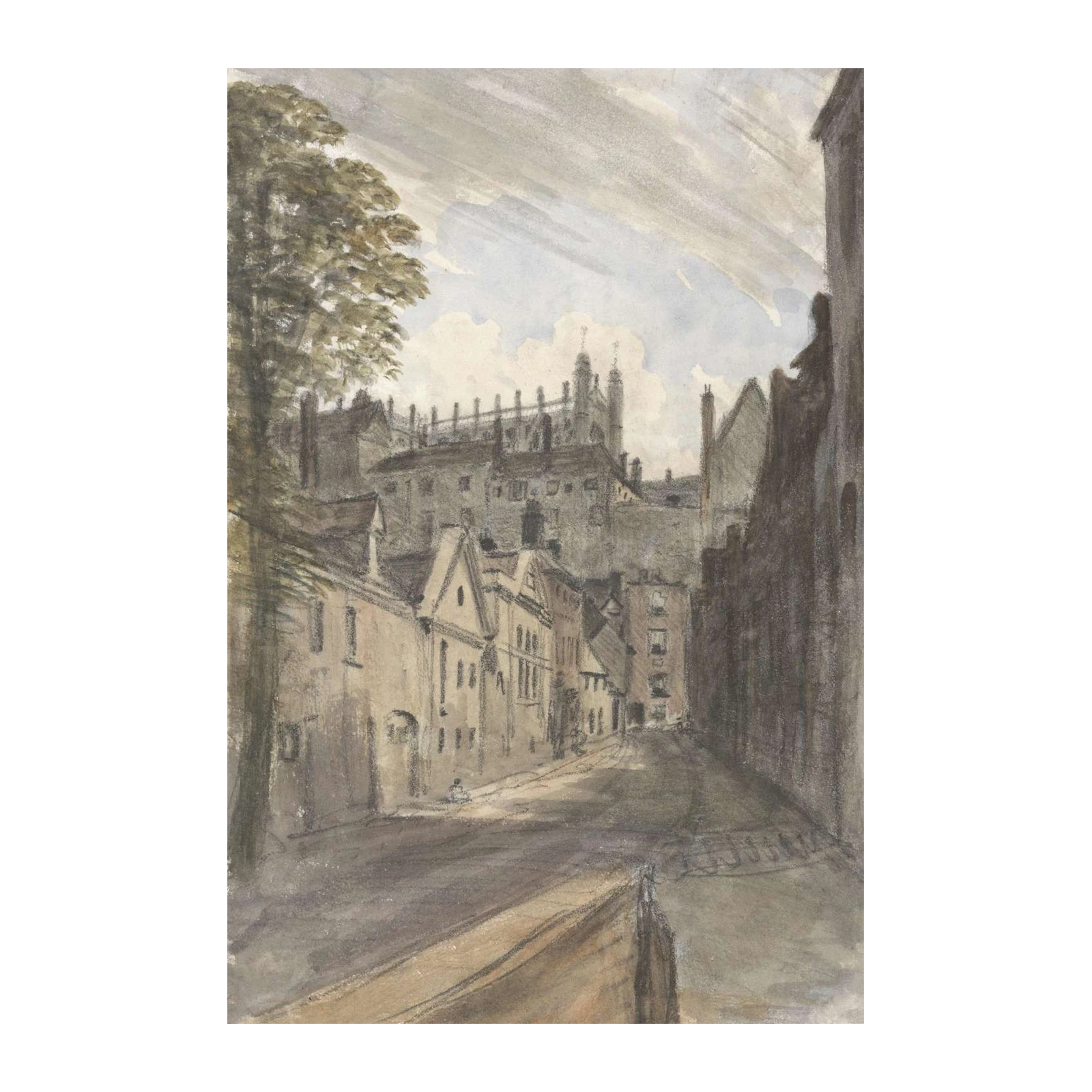 Historic Streetscape Watercolor Wall Art