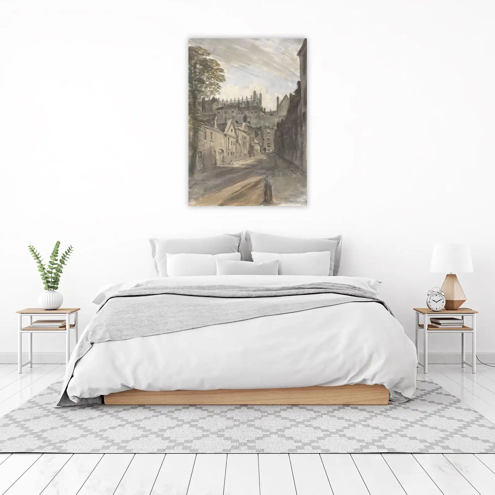 Historic Streetscape Watercolor Wall Art